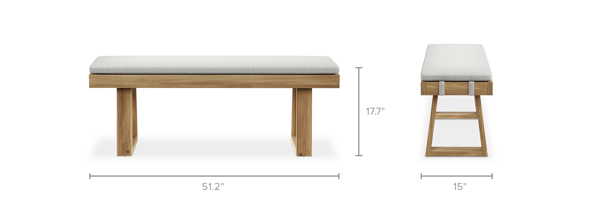 dimension of Rio Outdoor Dining Bench