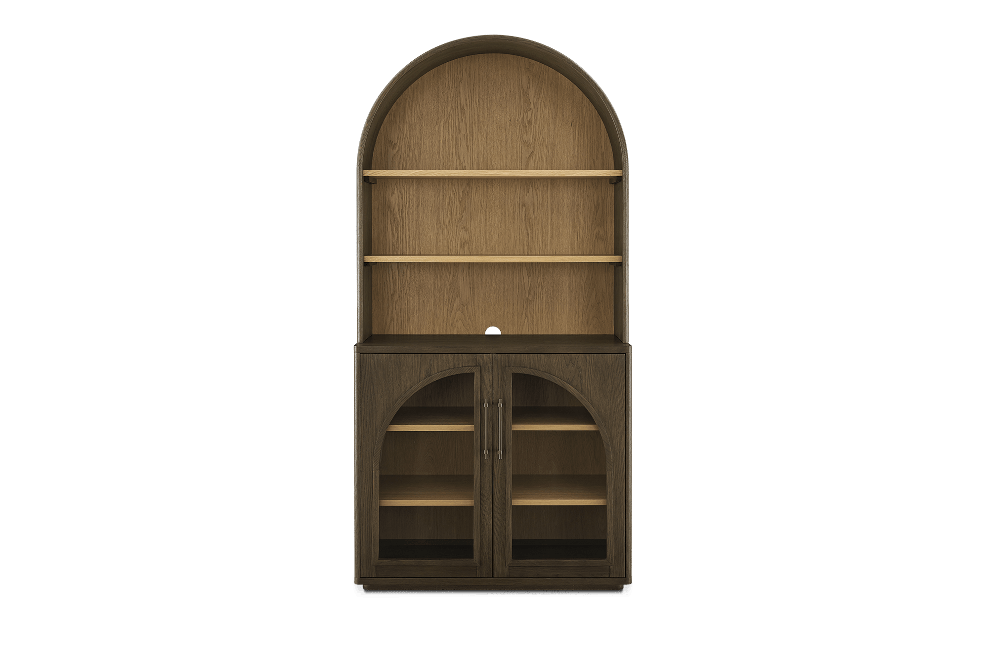 Arcadia Small Sideboard with Small Hutch, Caramel Oak