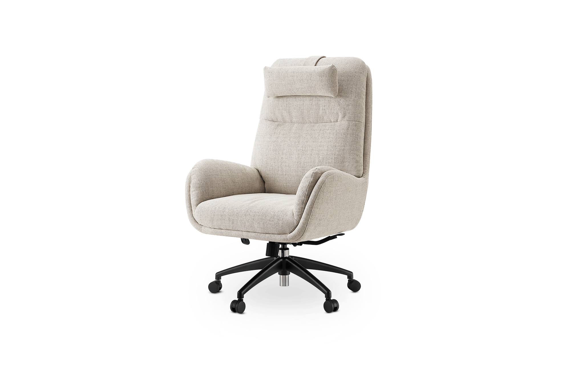 Leon Office Chair, (Performance Twill) Pearl Beige (Matte black)