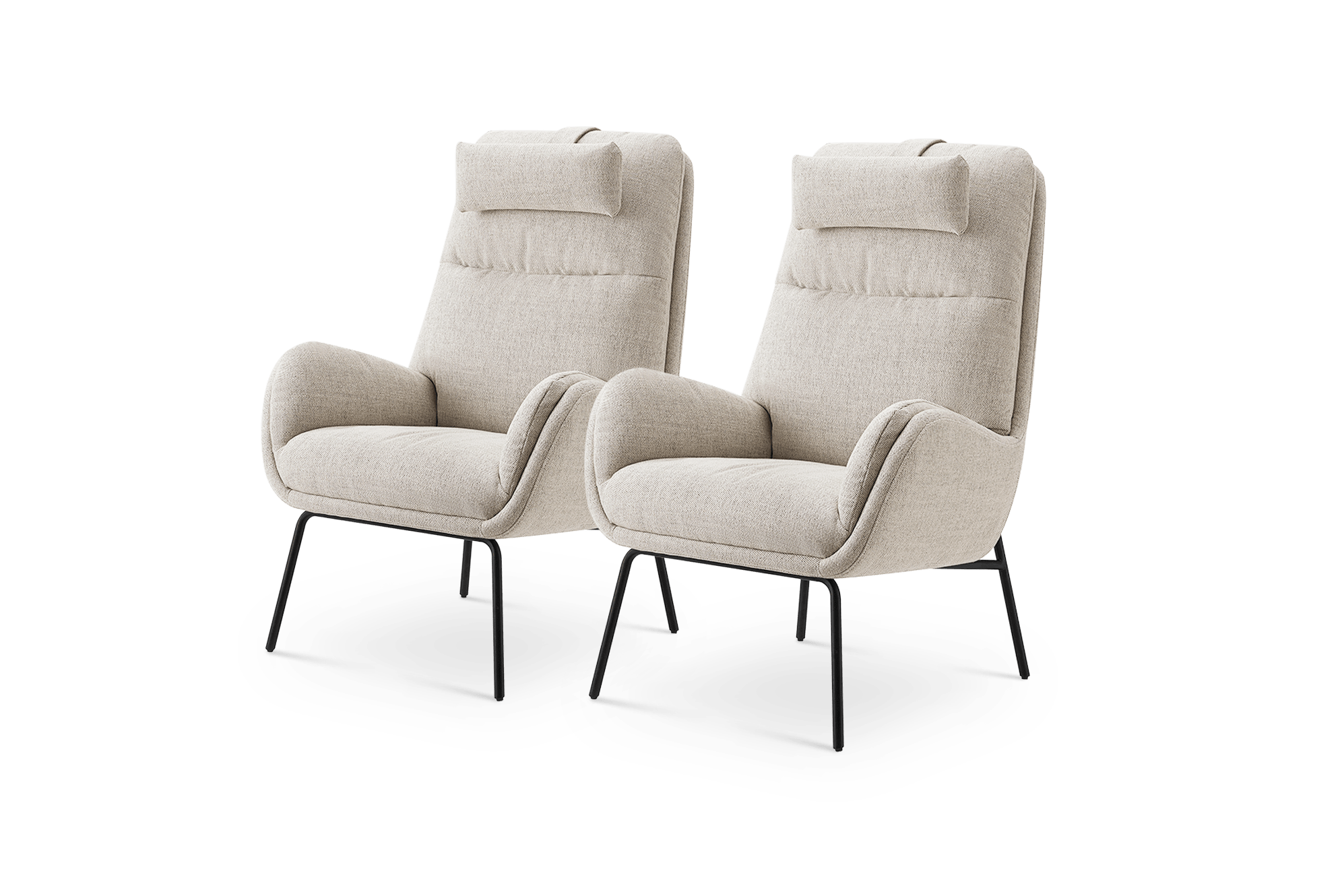 Leon Armchair (Performance Twill) Pearl Beige, Set of 2