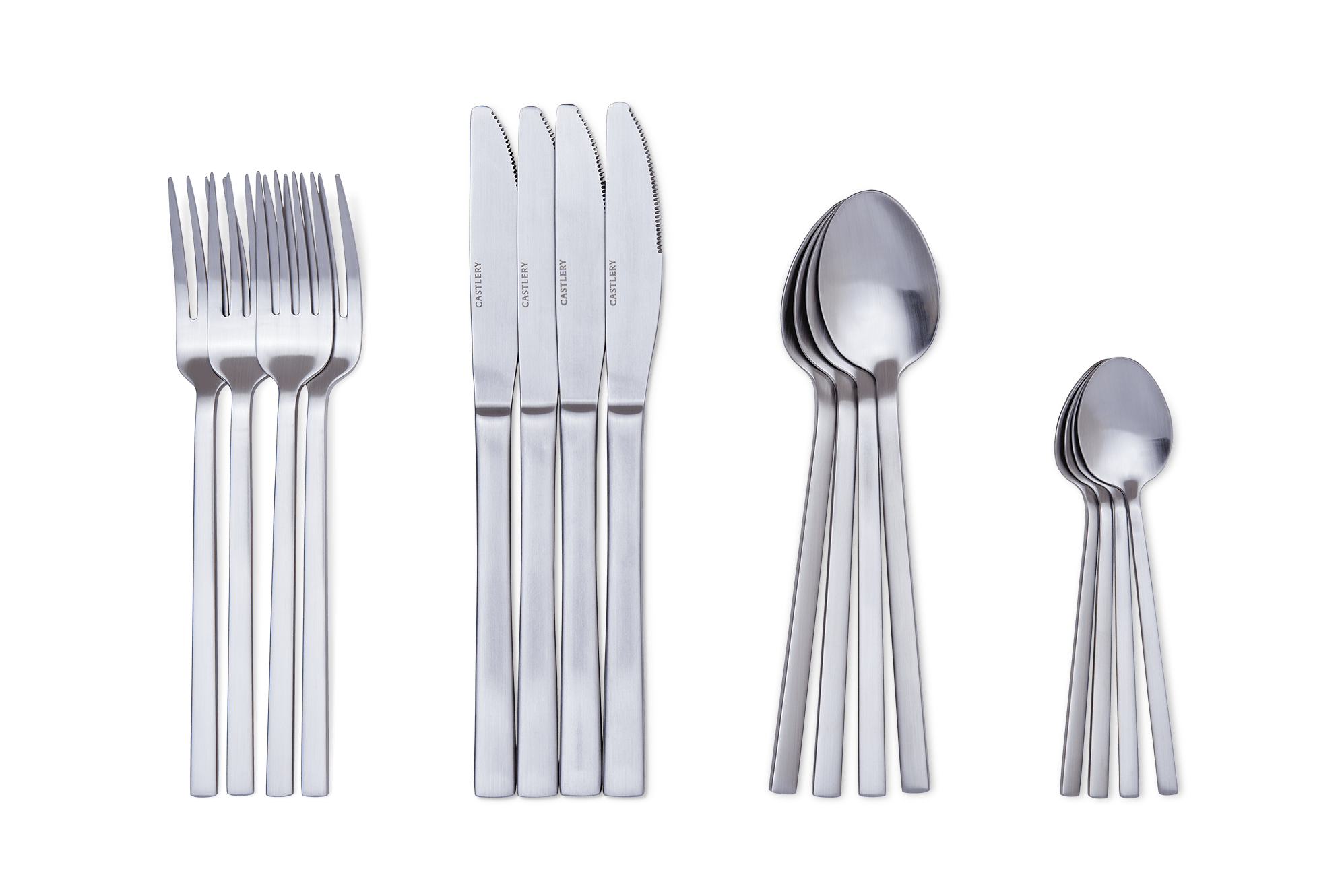 James 16-Piece Cutlery Set, Matte Silver