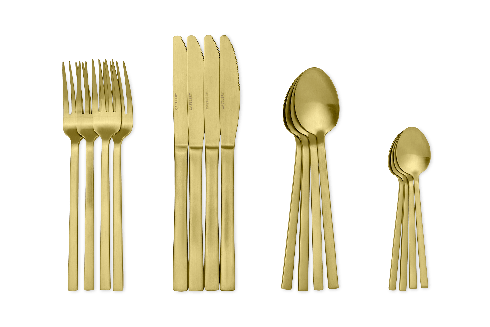 James 16-Piece Cutlery Set, Matte Gold
