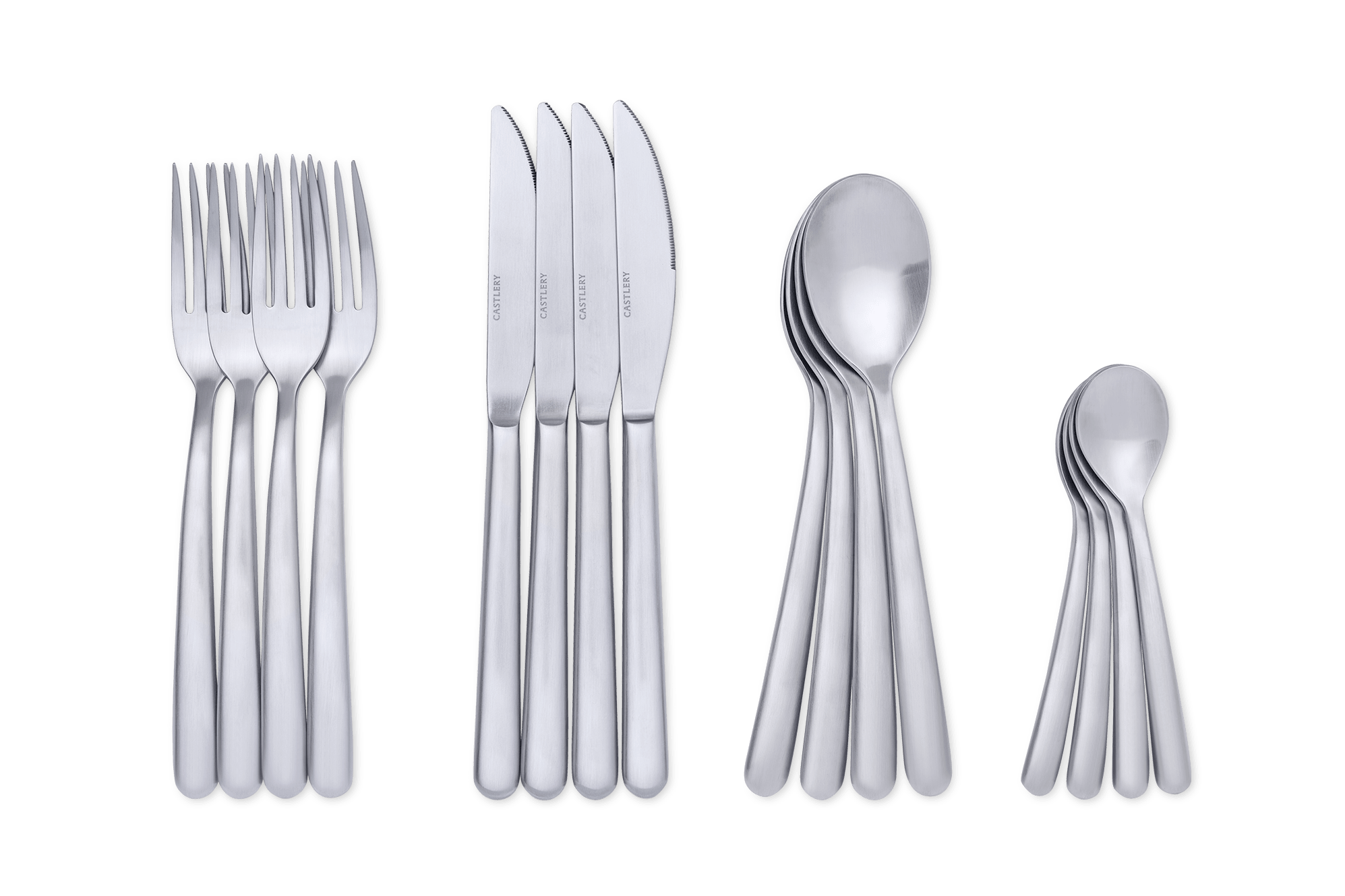Lennox 16-Piece Cutlery Set, Matte Silver 