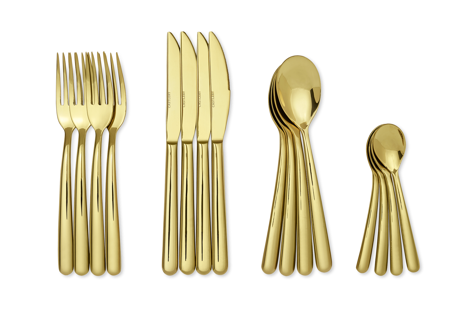 Lennox 16-Piece Cutlery Set, Mirror Gold
