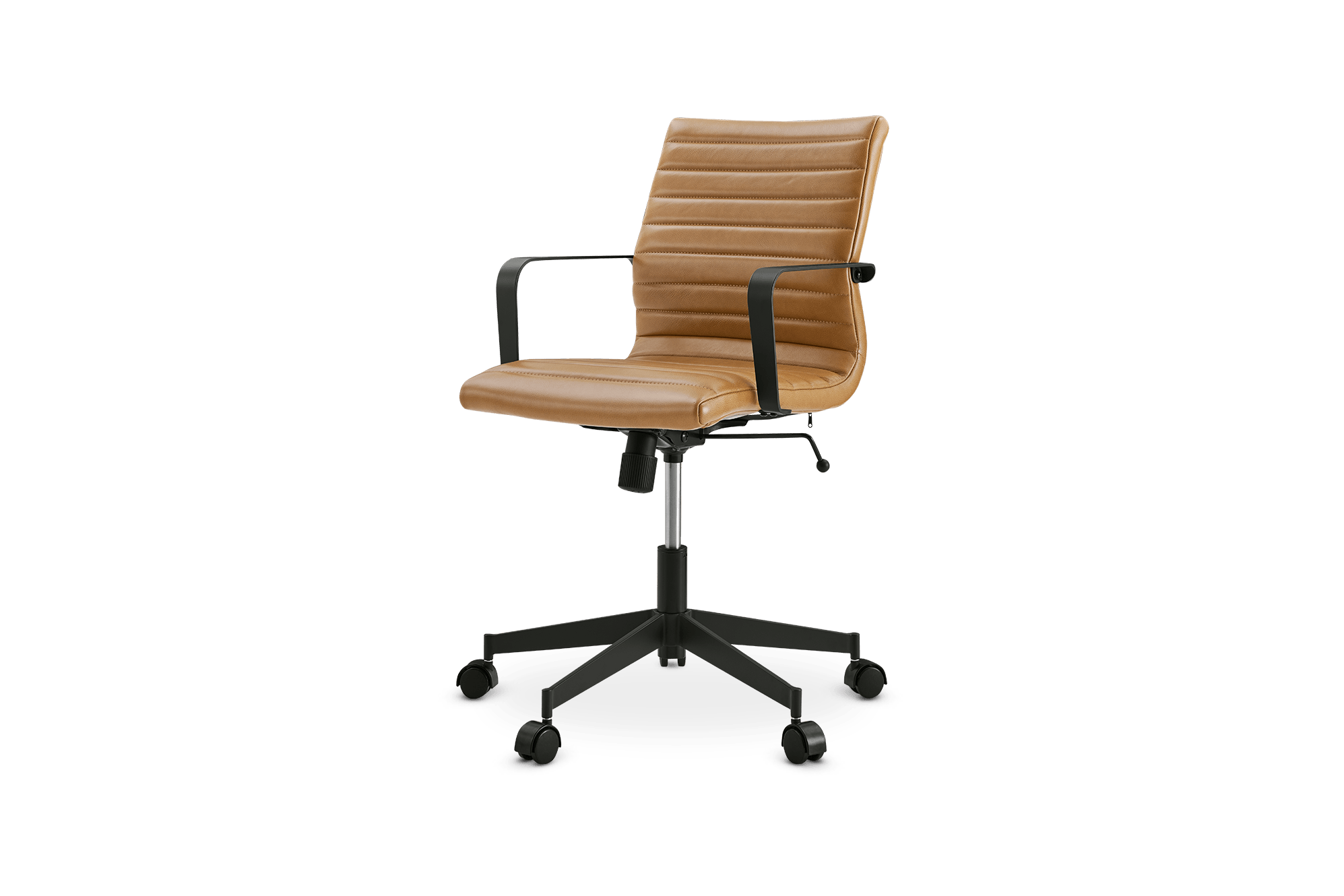Levi Leather Office Chair, (Lugano) Caramel
