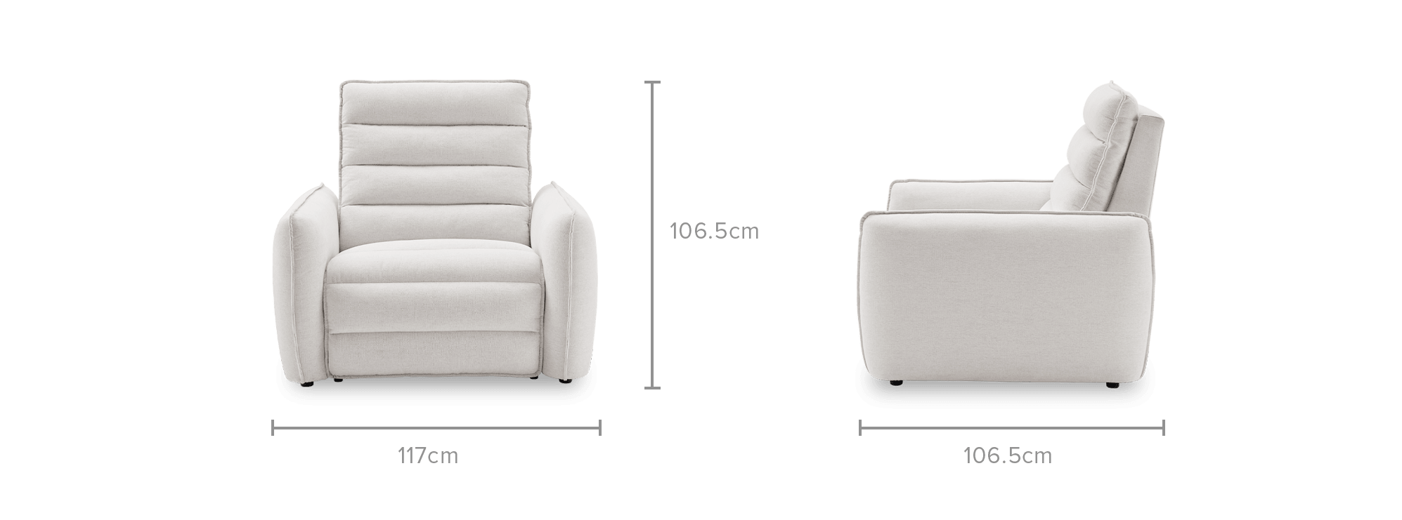 dimension of Reverie Performance Fabric Power Recliner Armchair