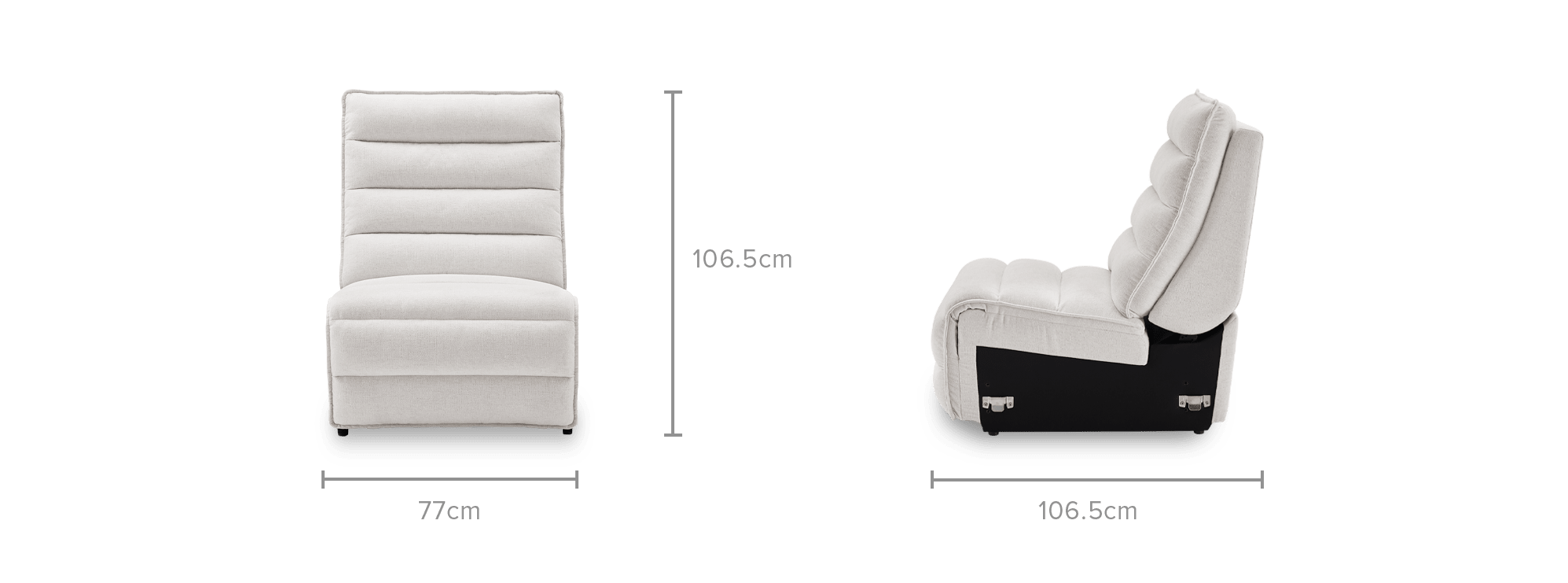 dimension of Reverie Performance Fabric Armless Sofa