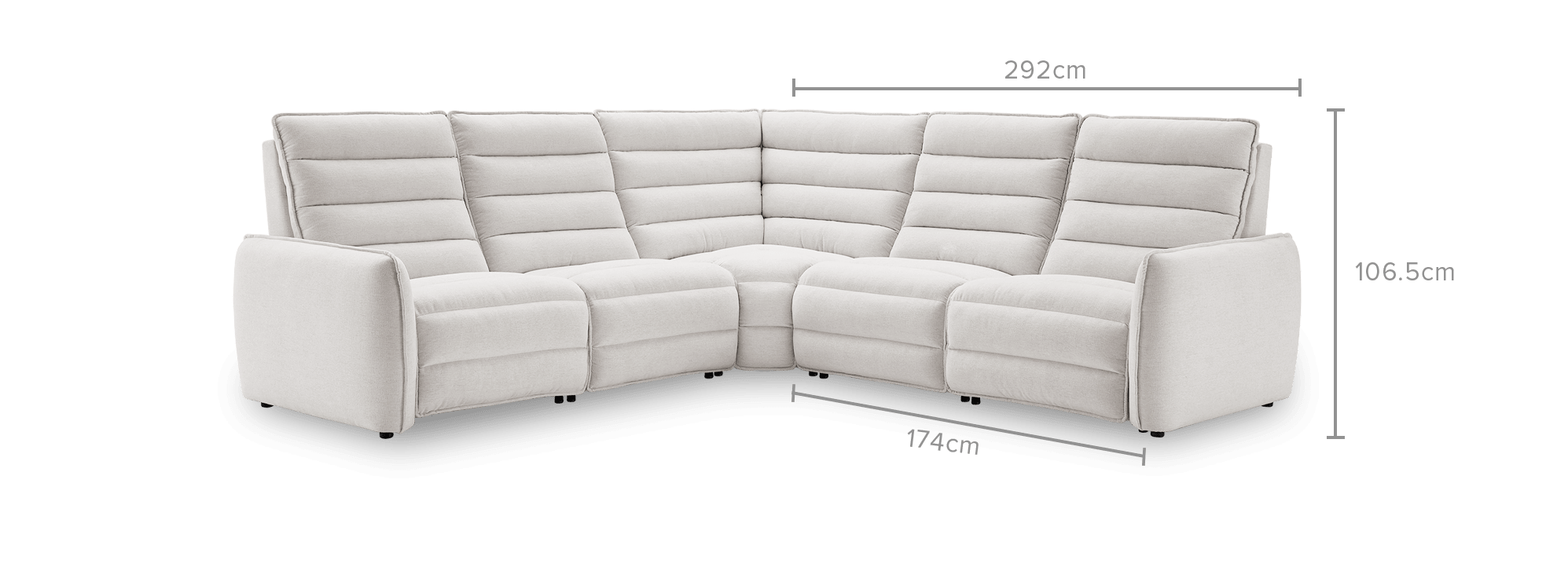 dimension of Reverie Performance Fabric Power Recliner L-Shape Sofa