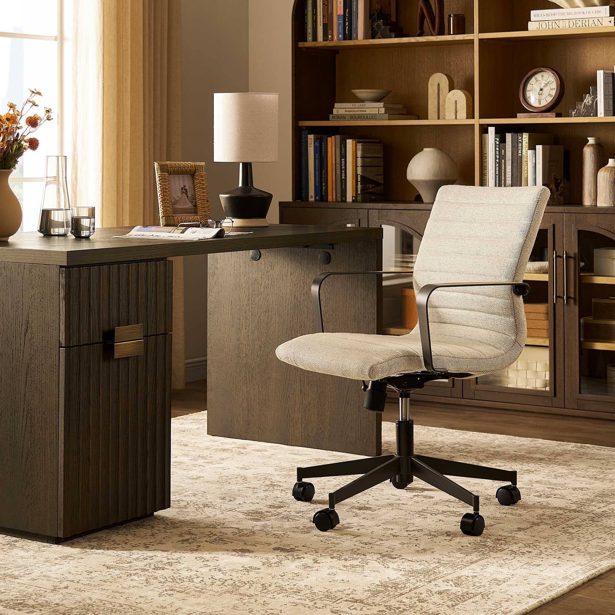 Levi Office Chair, (Twill) Pearl Beige lifestyle
