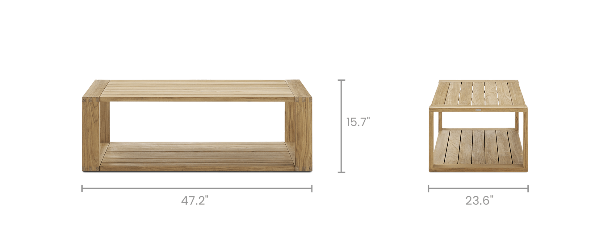 dimension of Rio Outdoor Rectangular Box Coffee Table