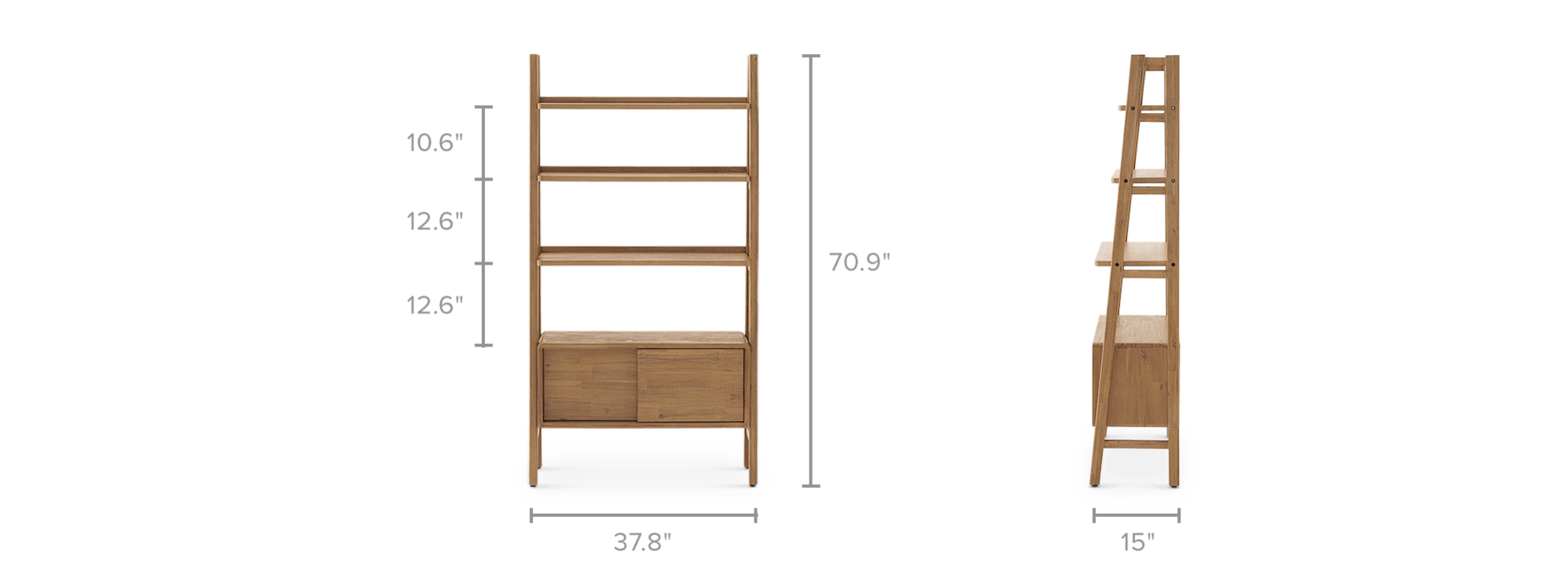 dimension of Seb Bookshelf, Large
