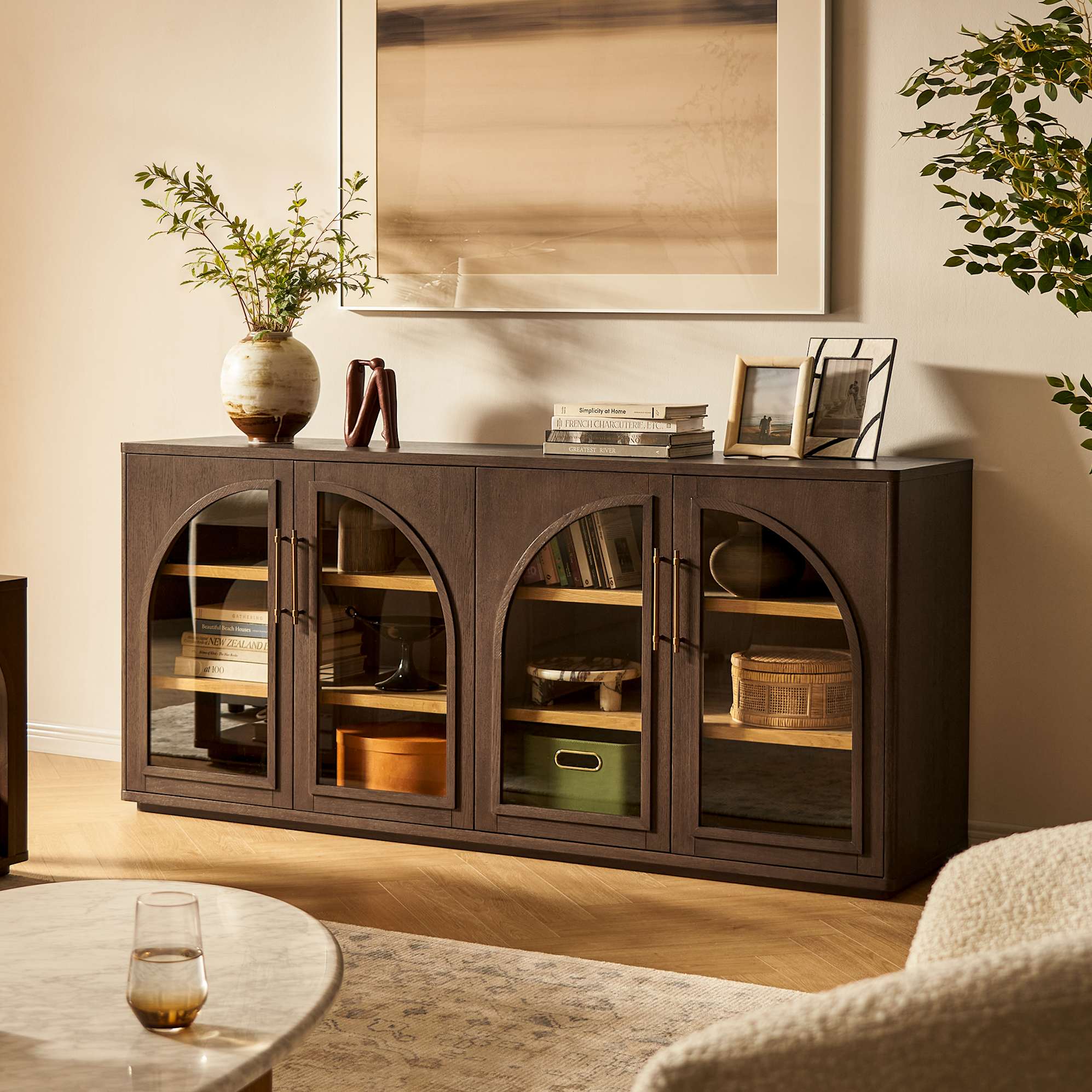 Arcadia Large Sideboard, Caramel Oak lifestyle