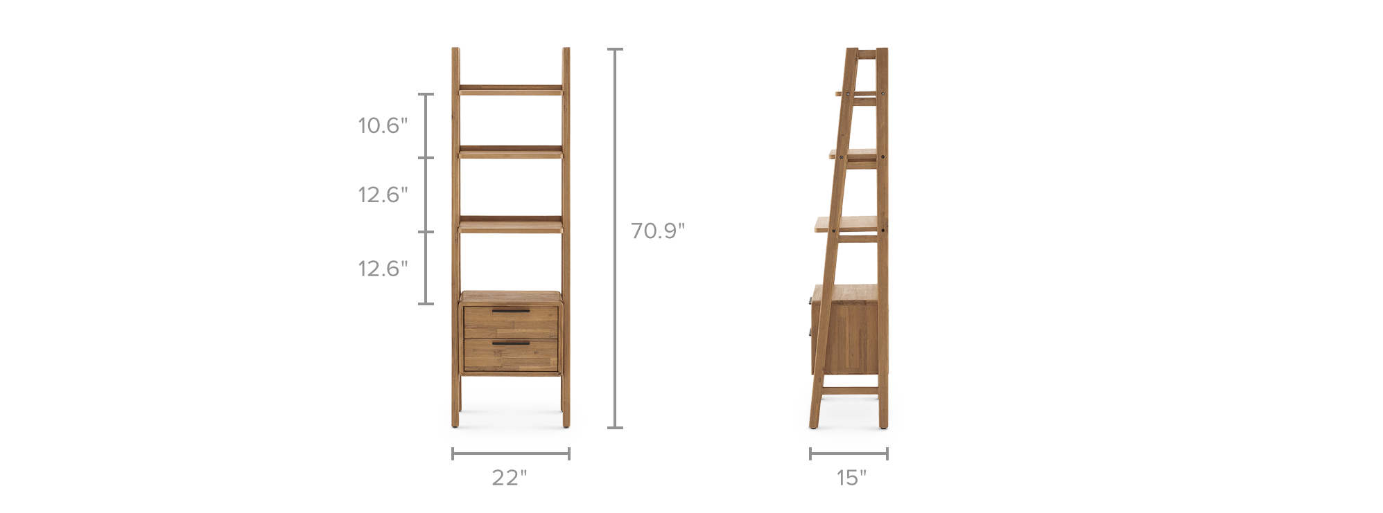 dimension of Seb Bookshelf, Small