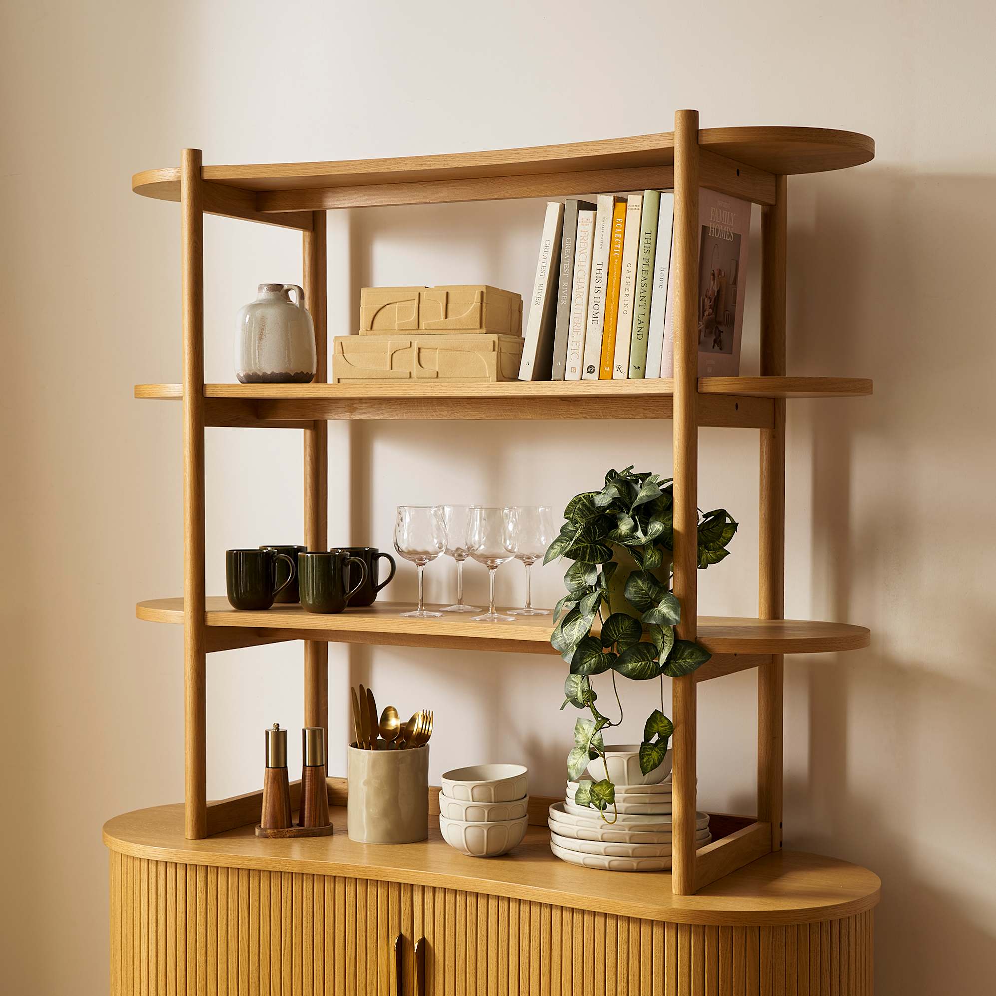 Harper Small Hutch 52.4", Natural lifestyle