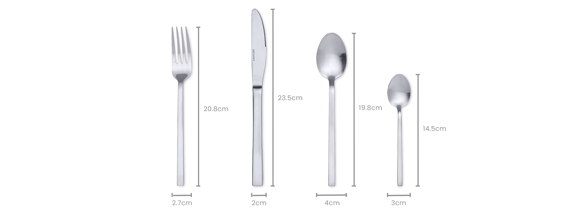 dimension of James 16-Piece Cutlery Set