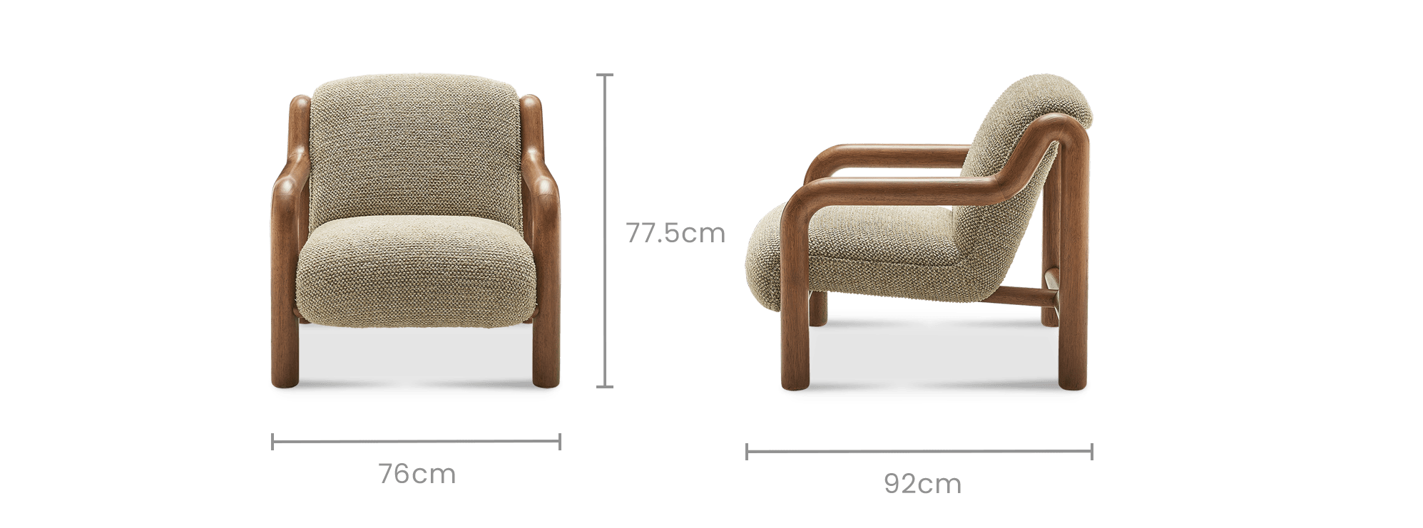 dimension of Arlo Armchair
