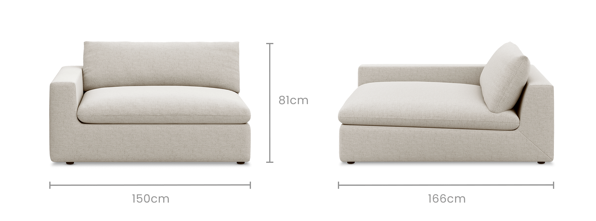 dimension of Dawson Left Wide Chaise