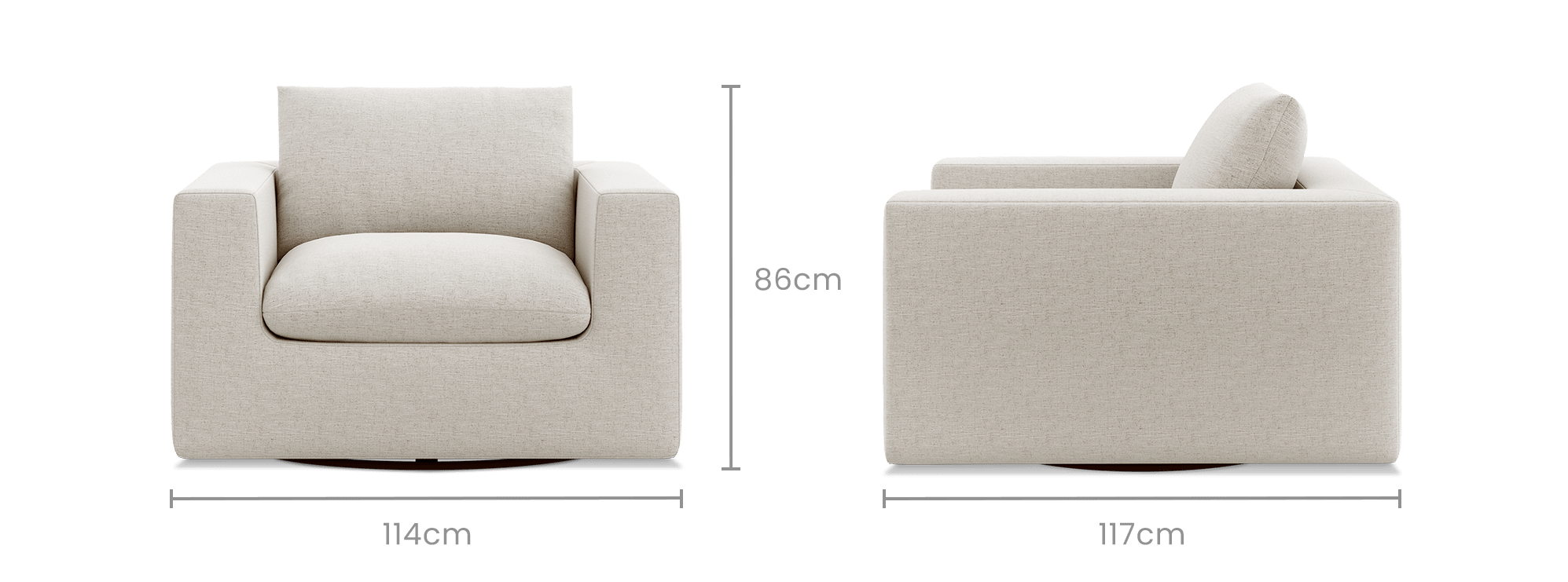 dimension of Dawson Swivel Armchair