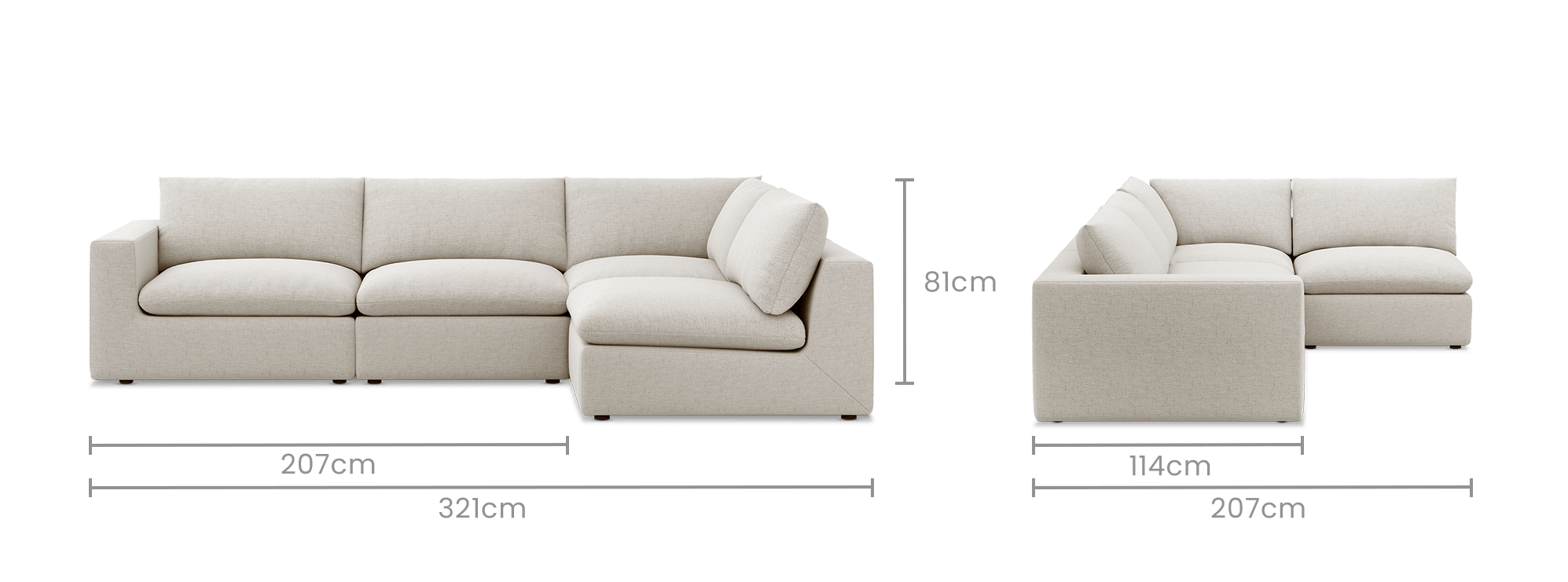 dimension of Dawson Chaise Sofa