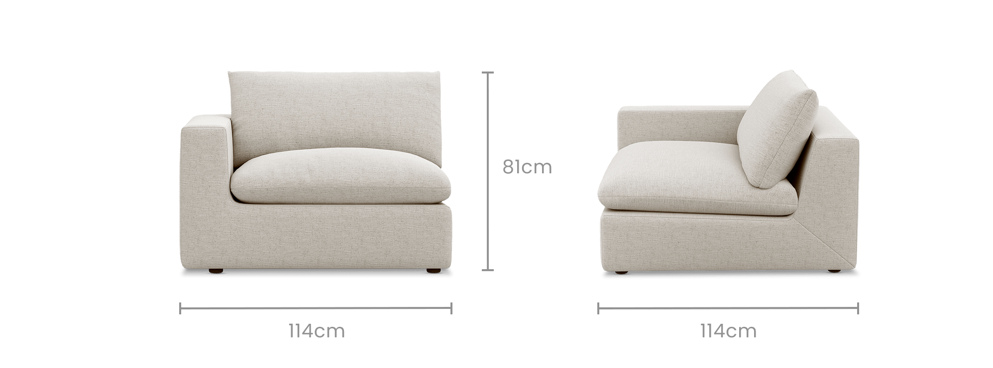 dimension of Dawson Left Arm Sofa