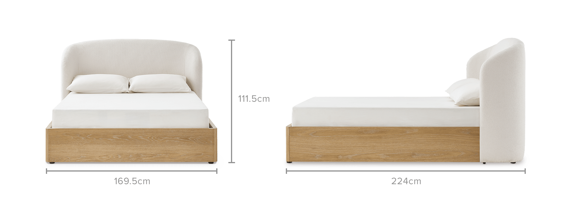 dimension of Auburn Ottoman Storage Bed