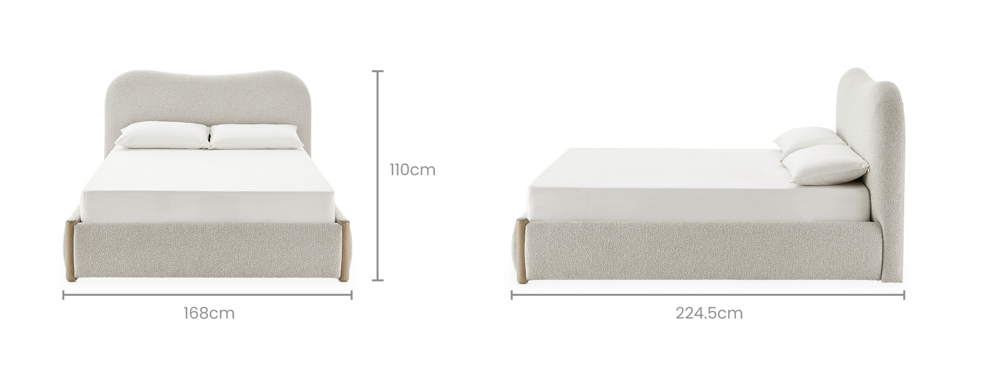 dimension of Rochelle Ottoman Storage Bed