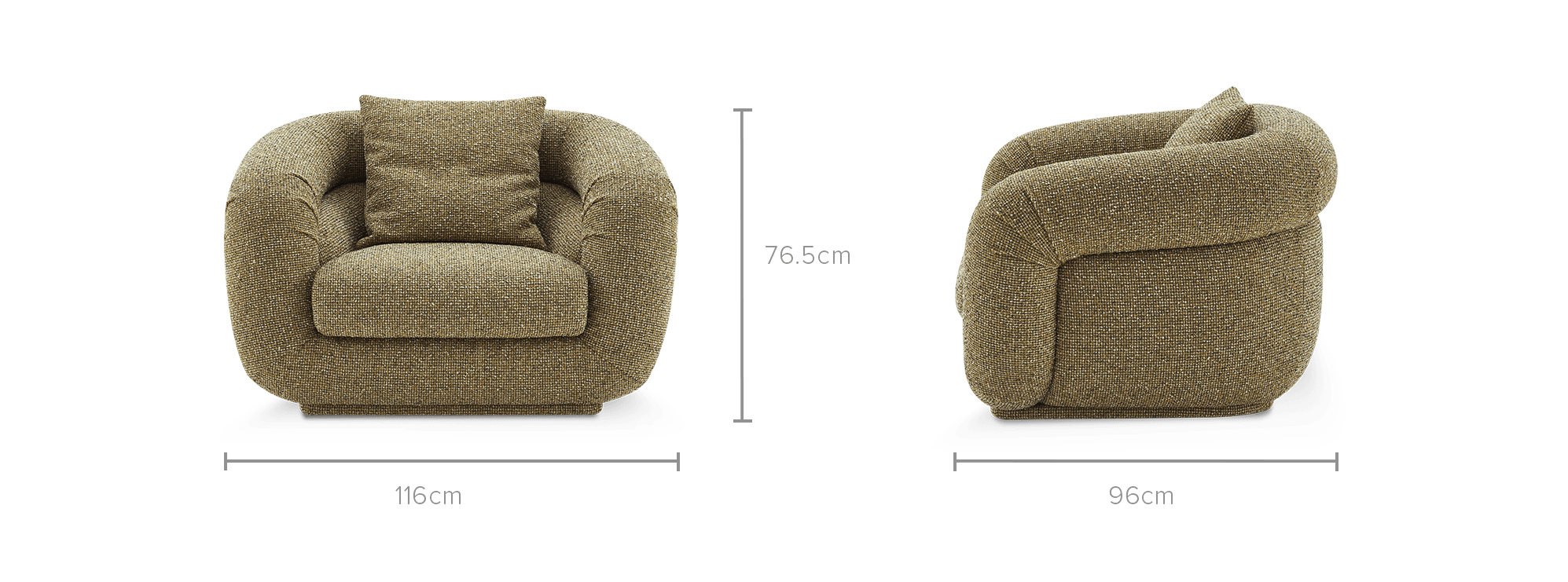 dimension of Solari Performance Fabric Swivel Chair