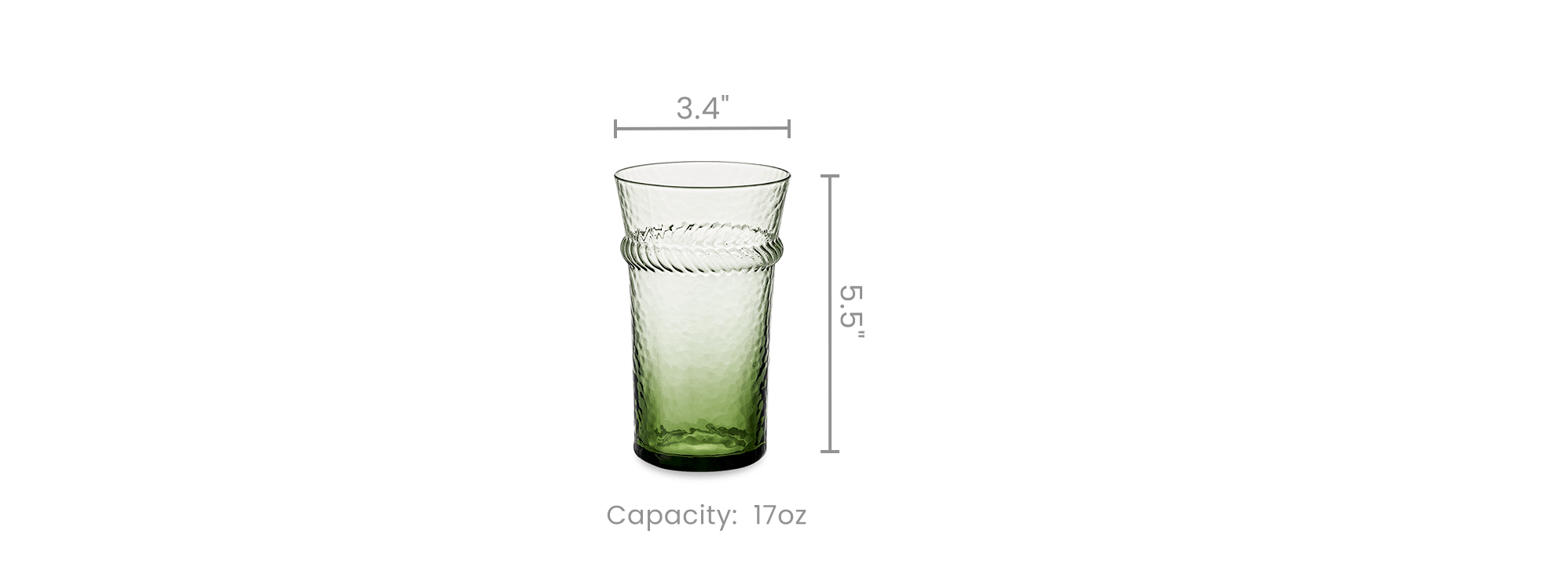 dimension of Verdant Tall Drinking Glasses, Set of 4
