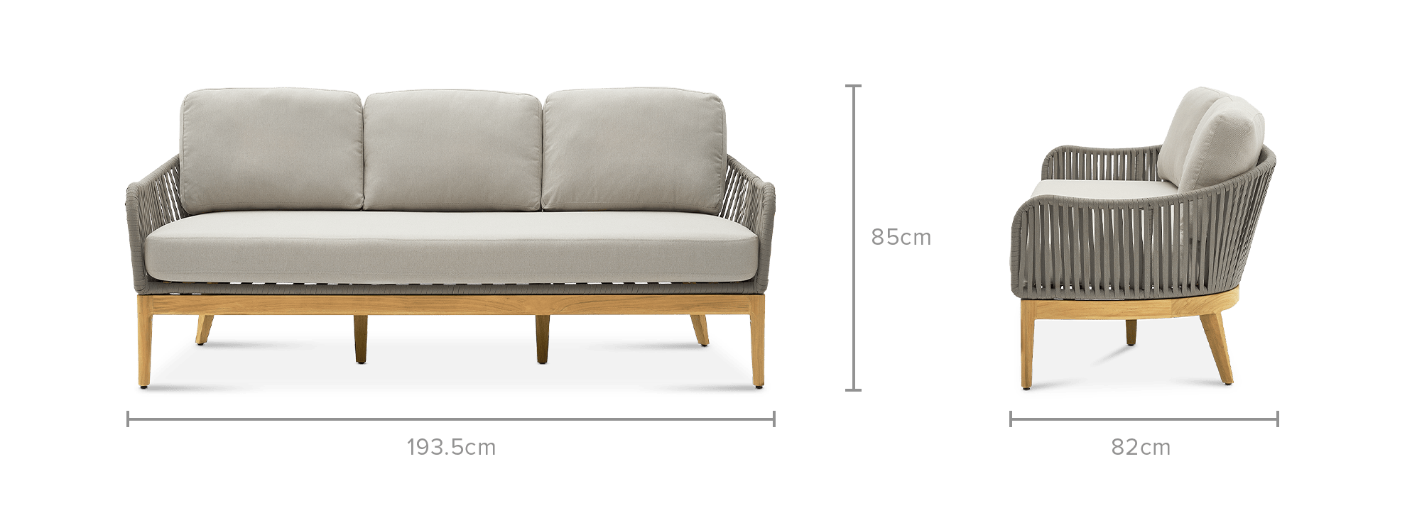 dimension of Isla Outdoor 3 Seater Sofa