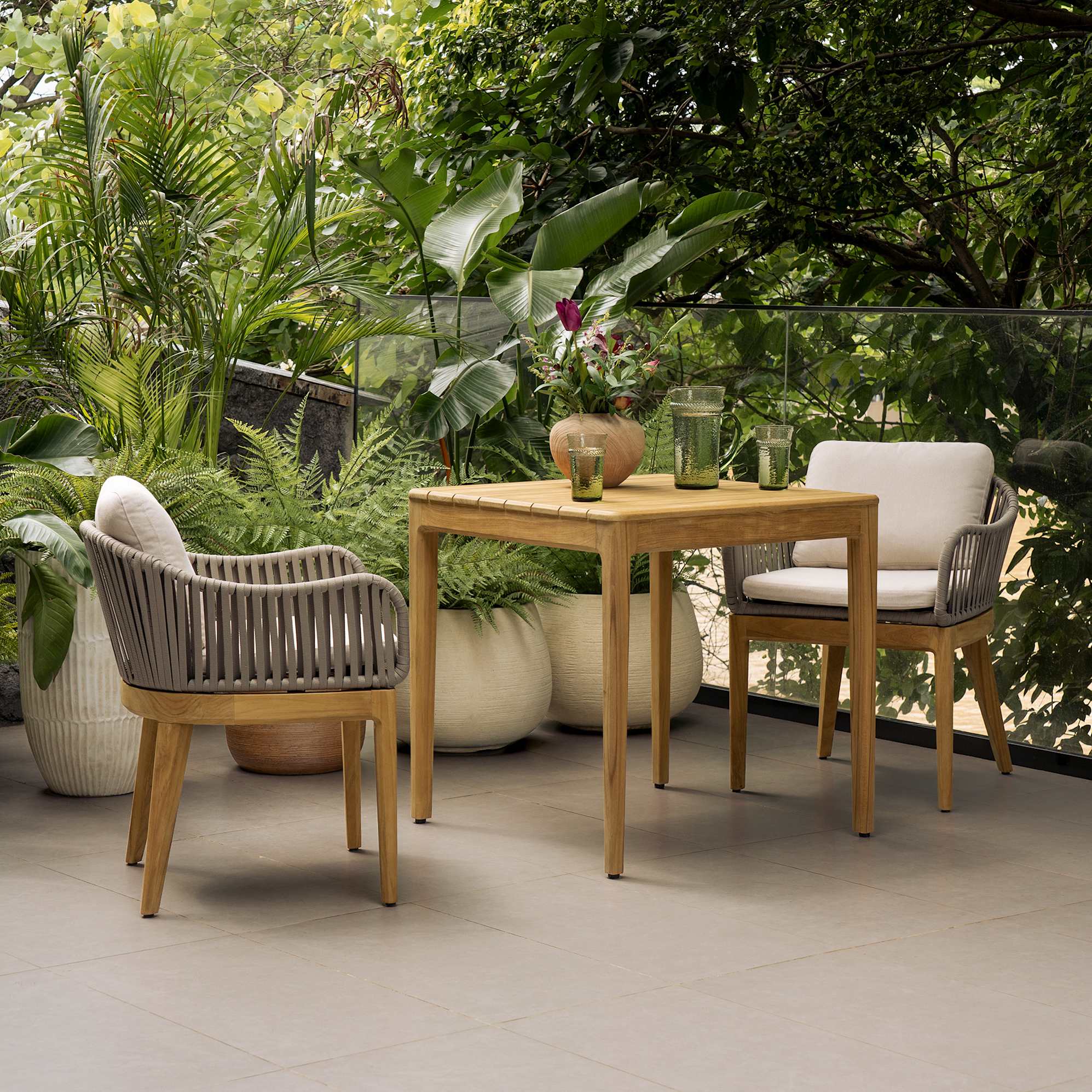 Isla Outdoor Bistro Table, 75cm lifestyle