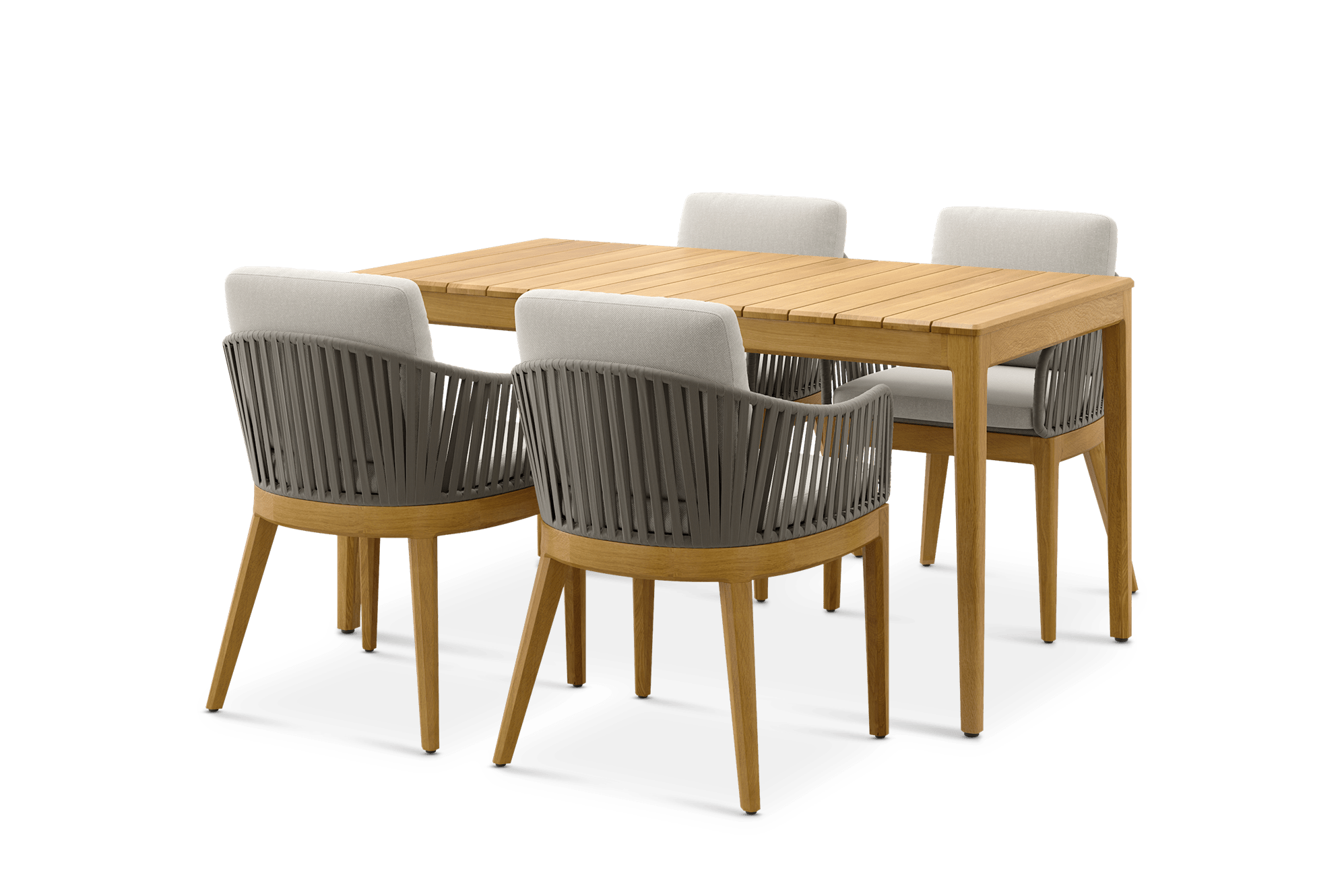 Isla Outdoor Dining Table 150cm and 4 Chairs, (Sable) Oat