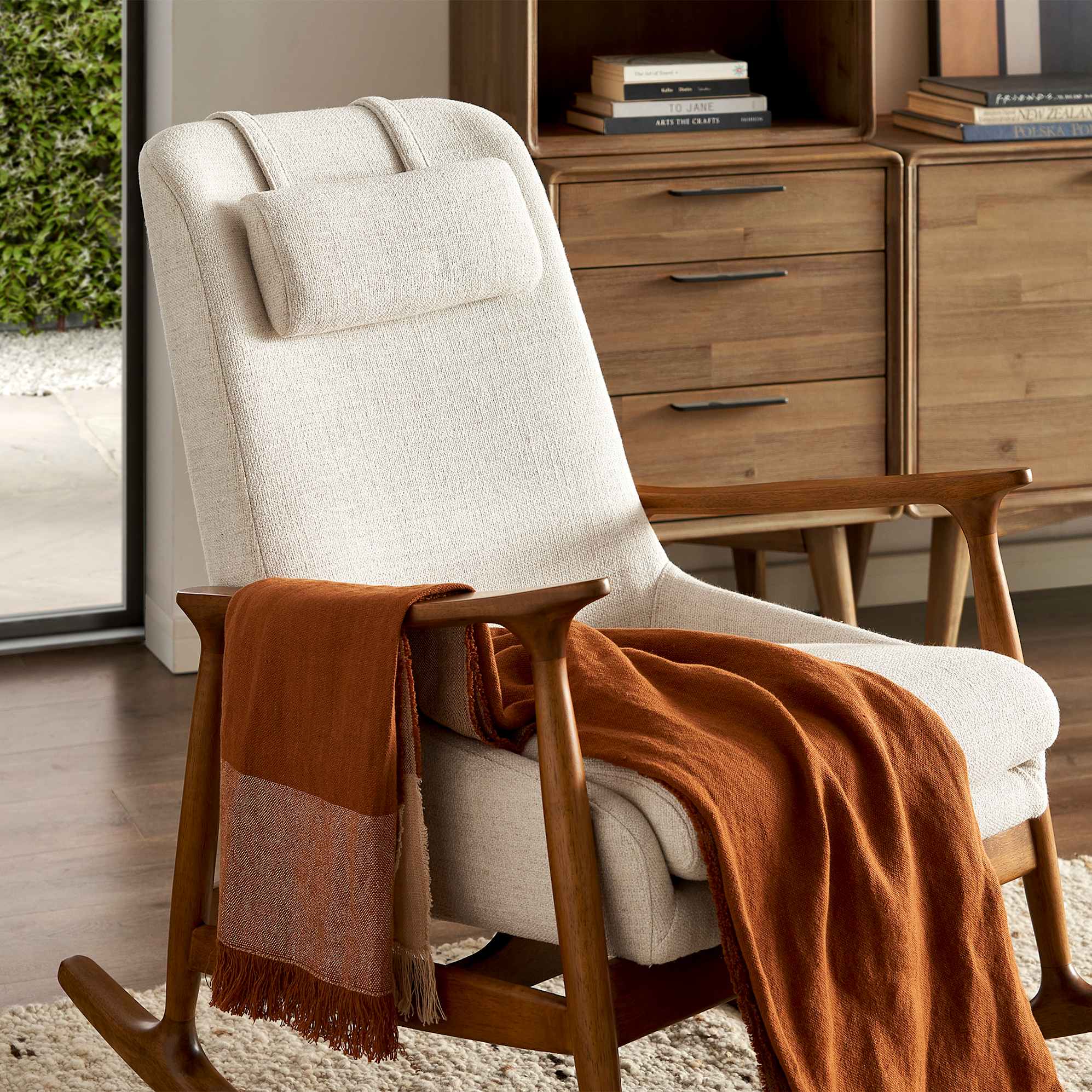 Desmond Rocking Armchair with Ottoman 2