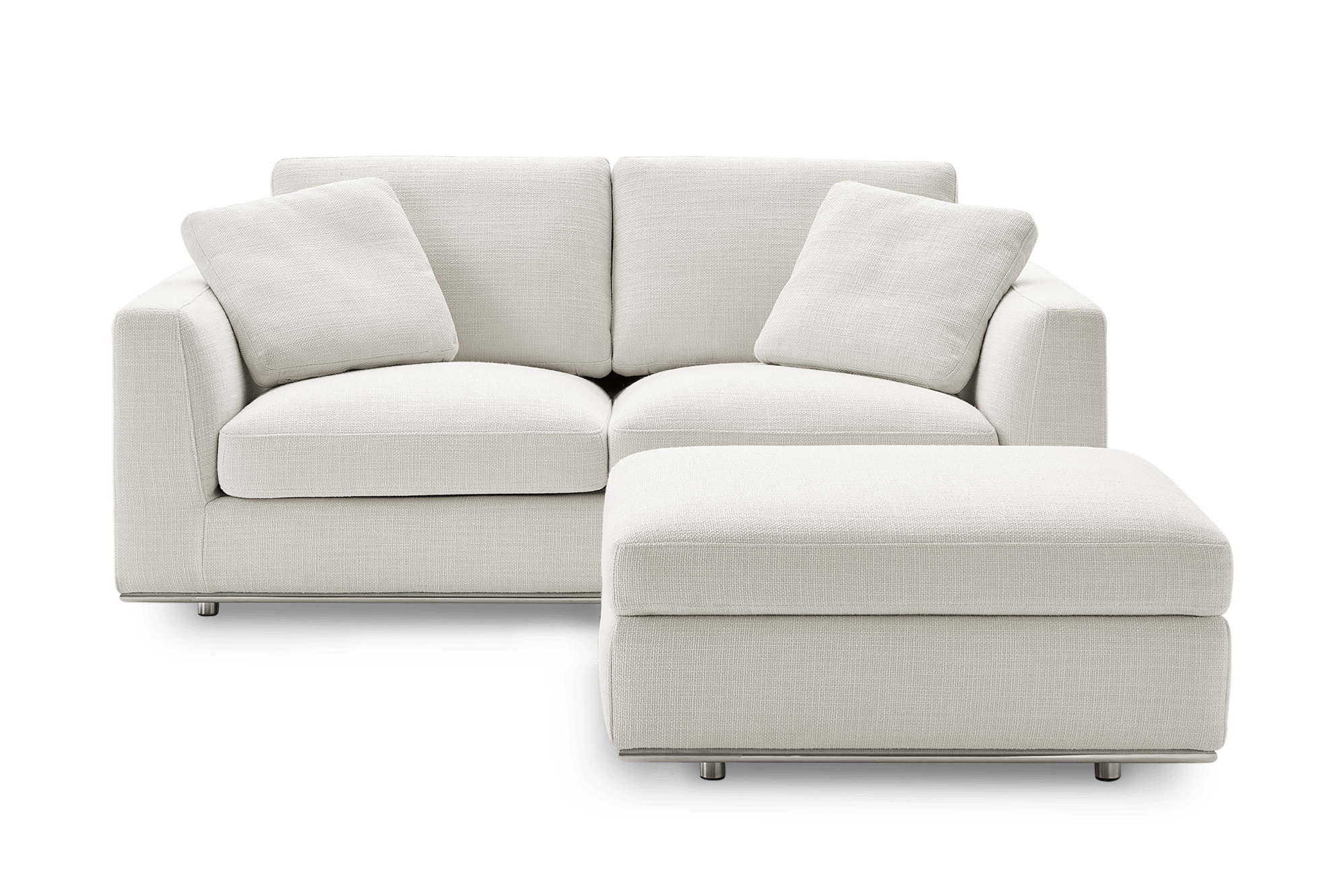 Hamilton Loveseat with Storage Ottoman, (Performance Marcel) Brilliant White