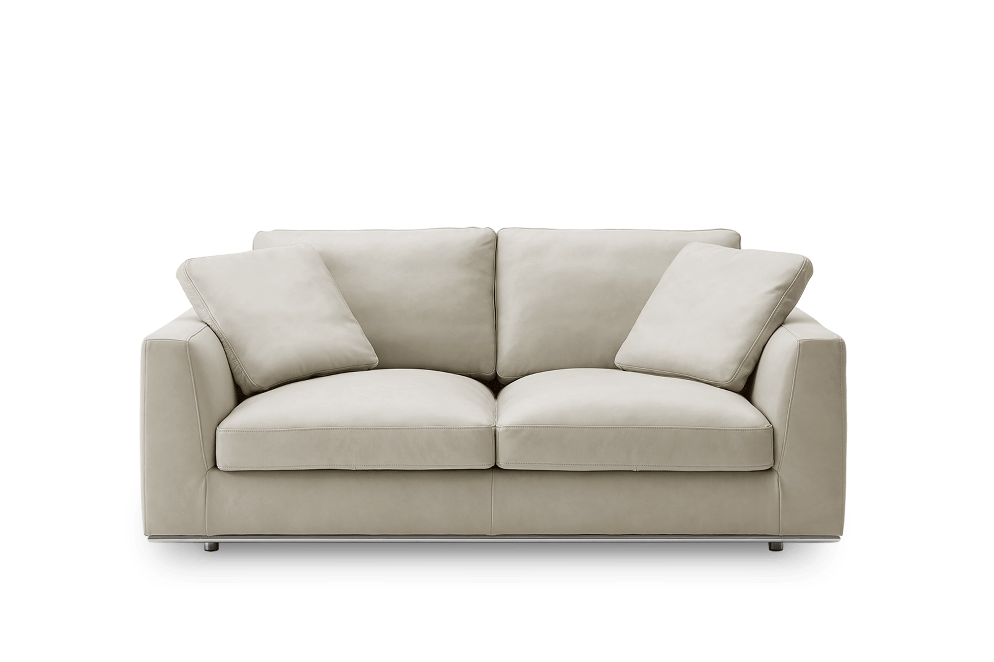 Hamilton Leather 2 Seater Sofa, (Marche) Ivory
