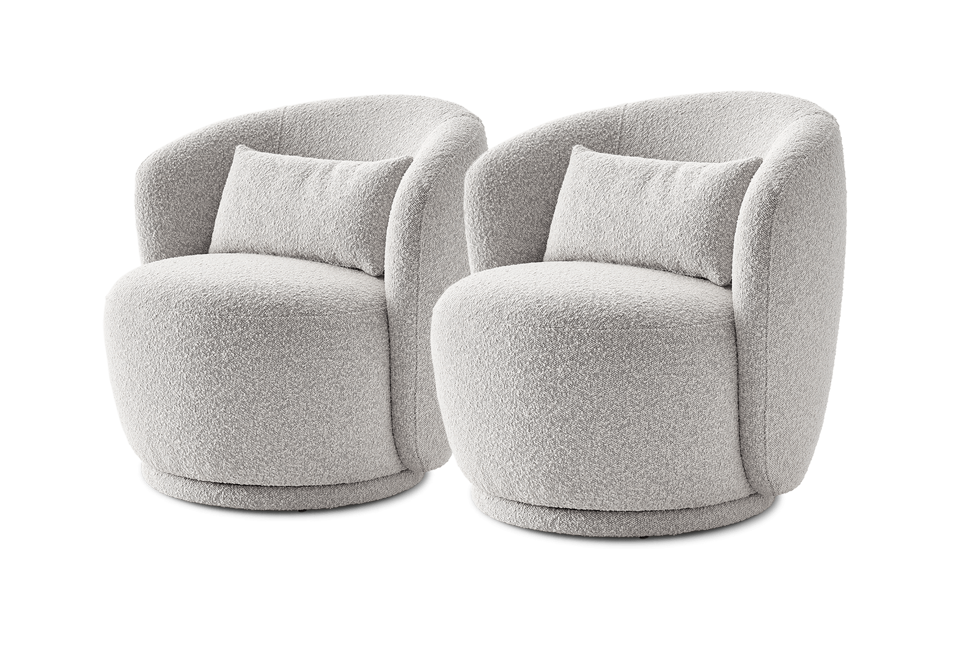 Avery Swivel Armchair Set of 2, (Performance Infinity Boucle) White Quartz