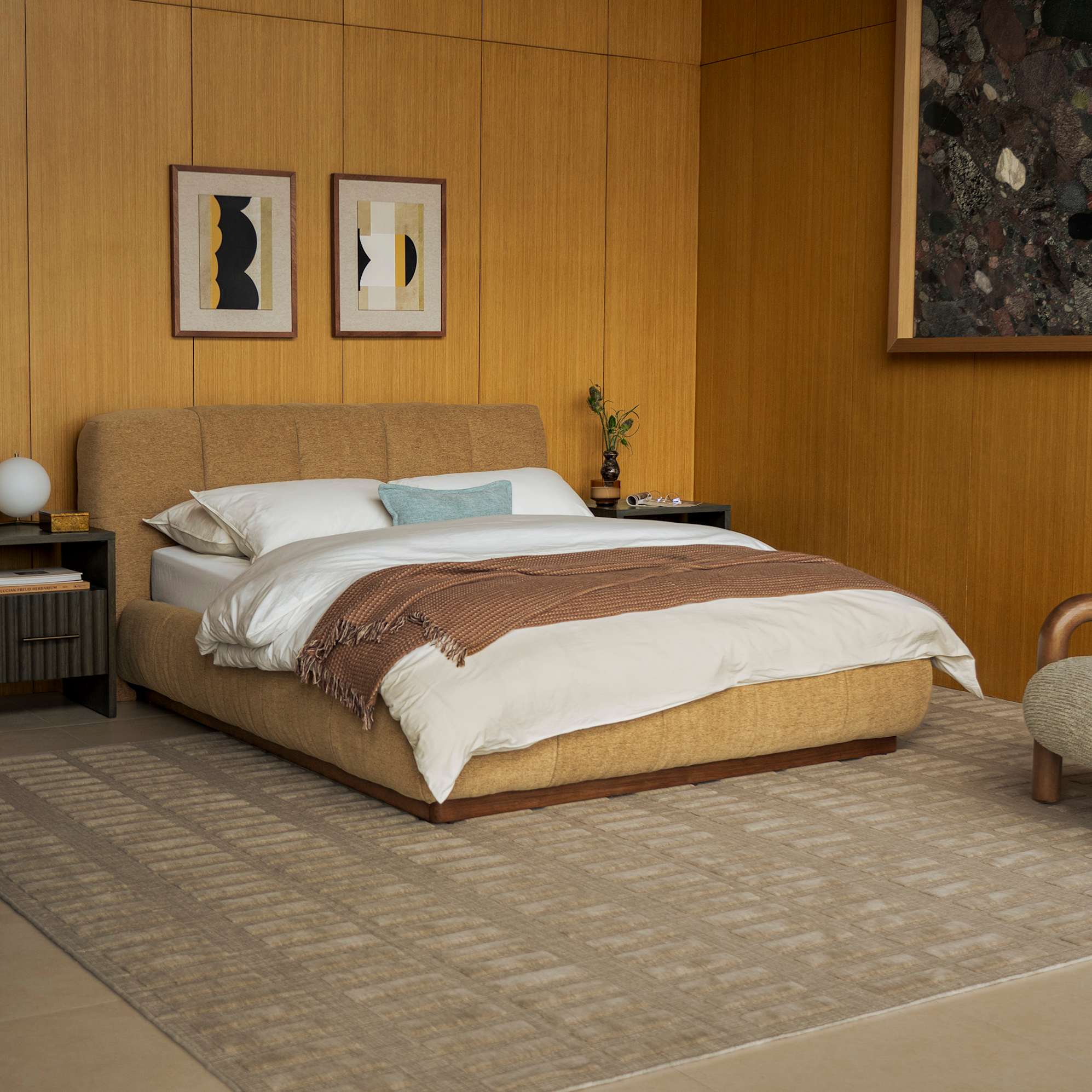 Esmee King Size Ottoman Storage Bed, (Performance Anderson) Mustard Brown lifestyle