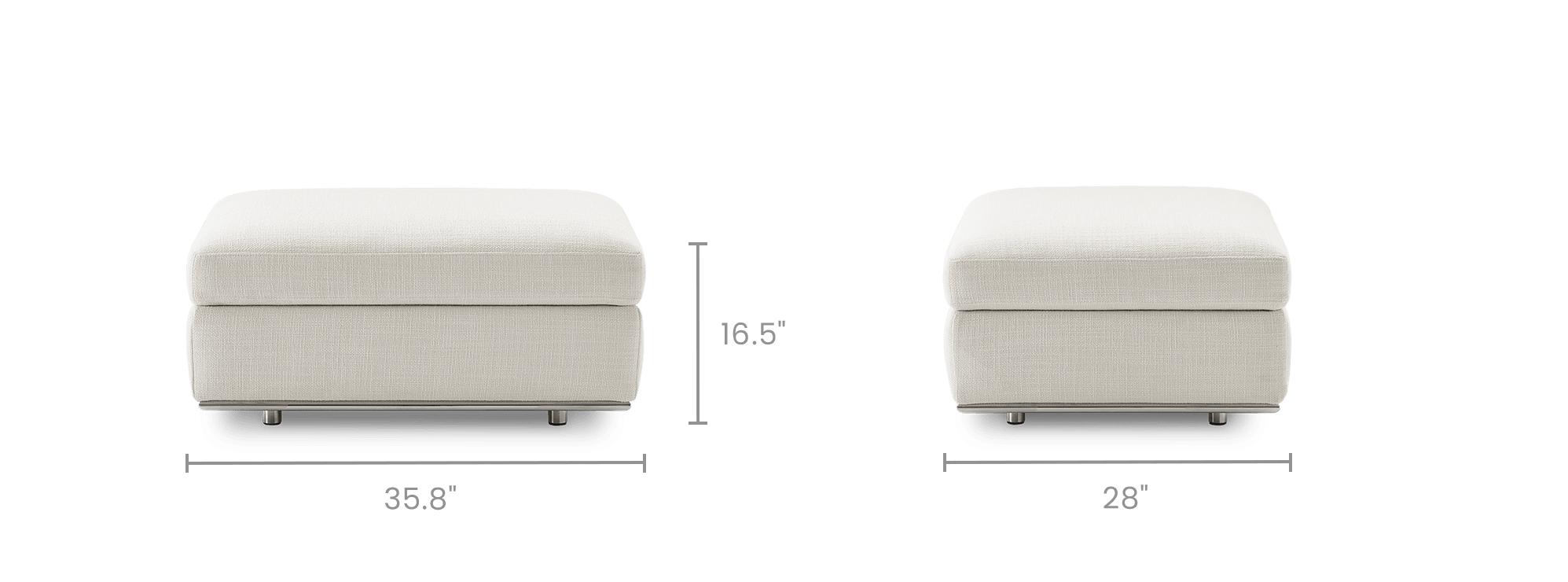 dimension of Hamilton Storage Ottoman