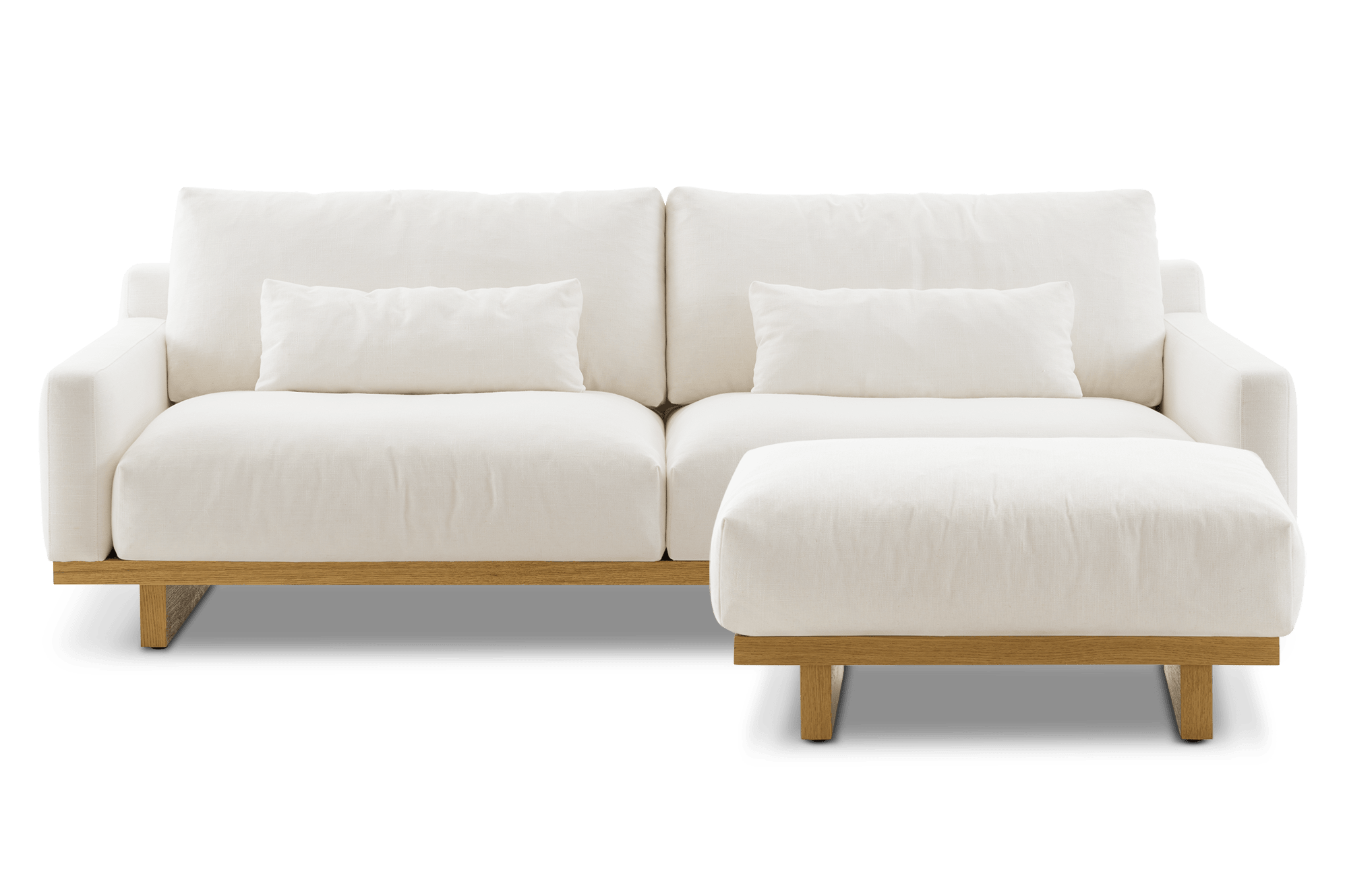 Mori 3 Seater Sofa with Ottoman, (Performance Genova) Alpine (Natural)
