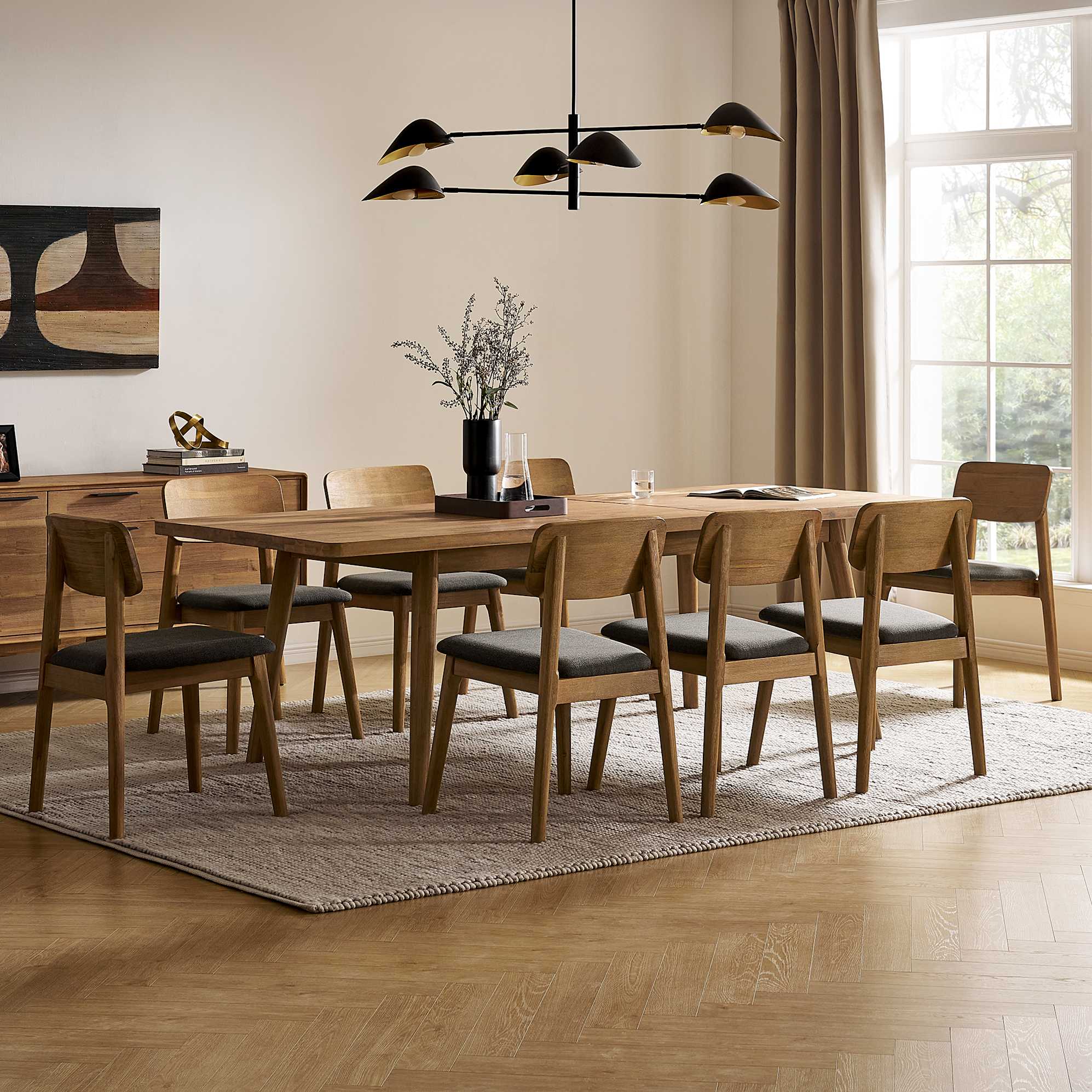 Seb Extendable Dining Set for 6-8 3
