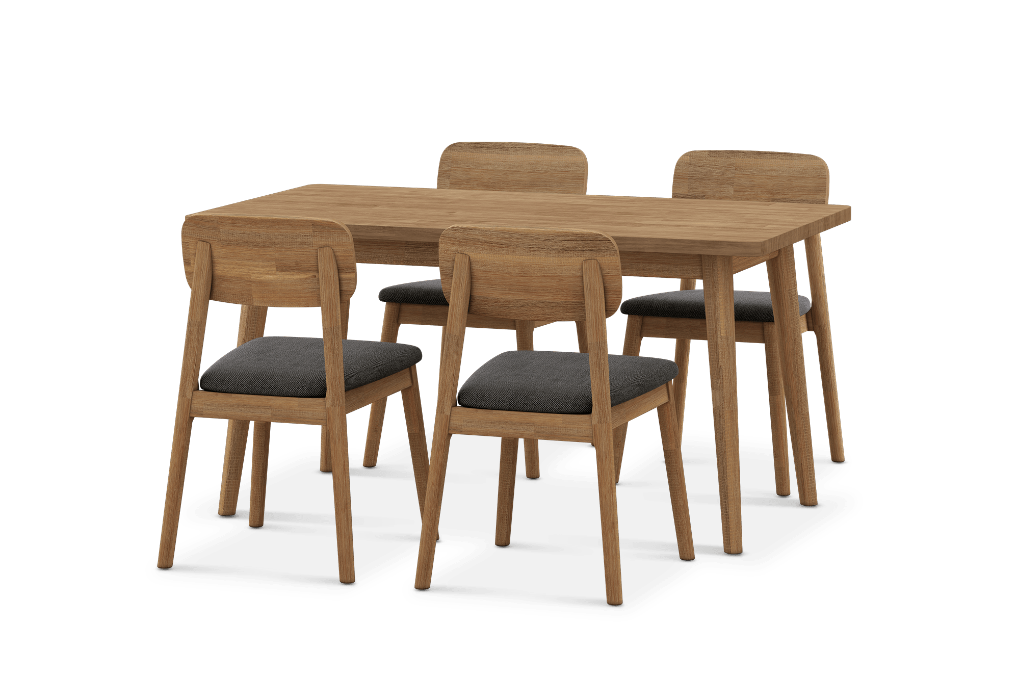 Seb Dining Table Table 59.1" with 4 Fabric Chairs, (Performance Twill) Slate