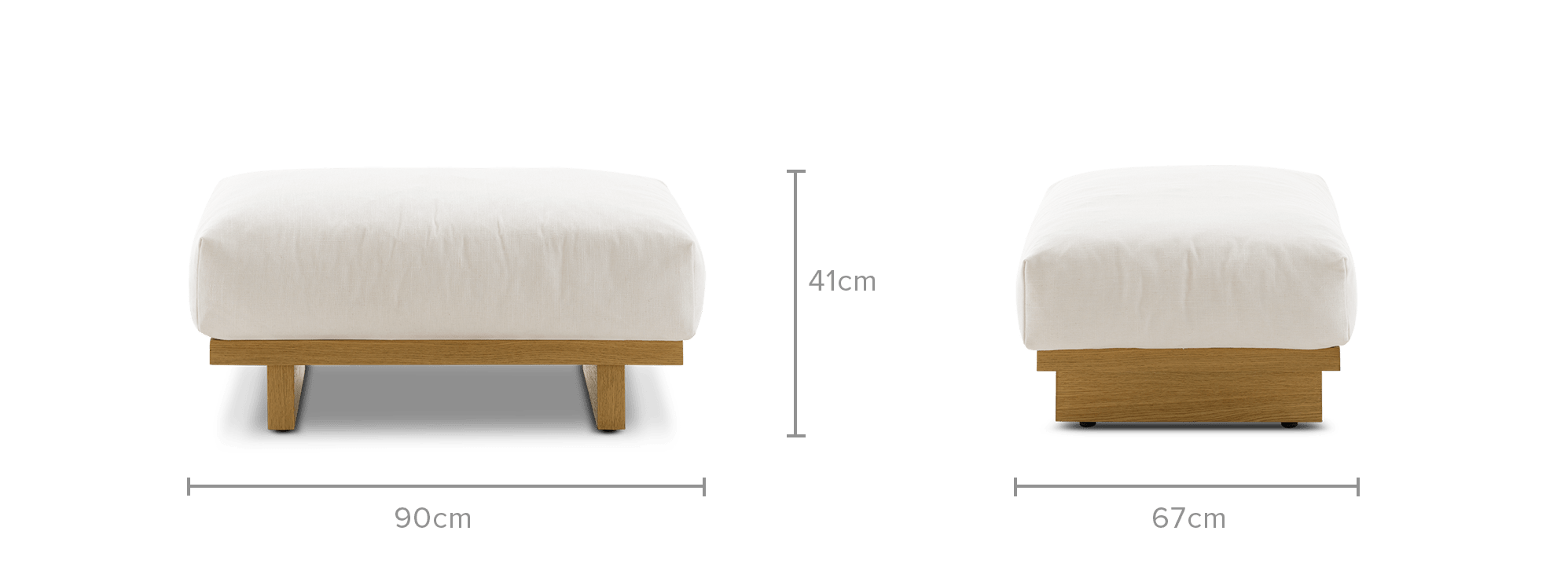 dimension of Mori Performance Fabric Footstool