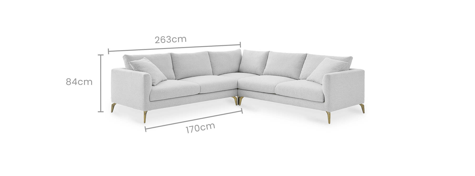 dimension of Lena Performance Fabric L-Shape Sectional Sofa