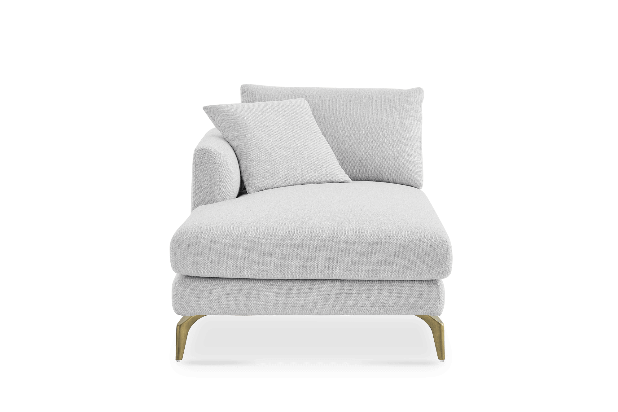 Lena Chaise Left Facing Sofa, (Performance Hugo) Greige (Brass Legs)