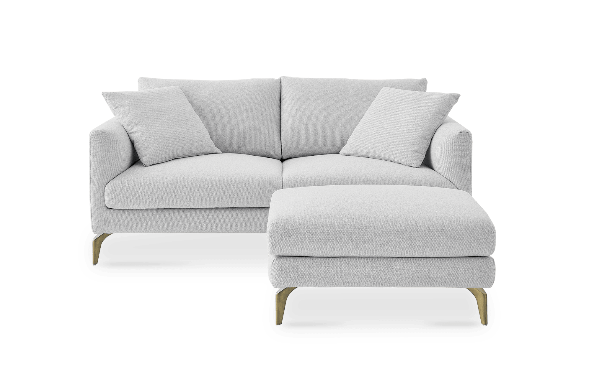Lena Performance Fabric 2 Seater Sofa with Ottoman 0