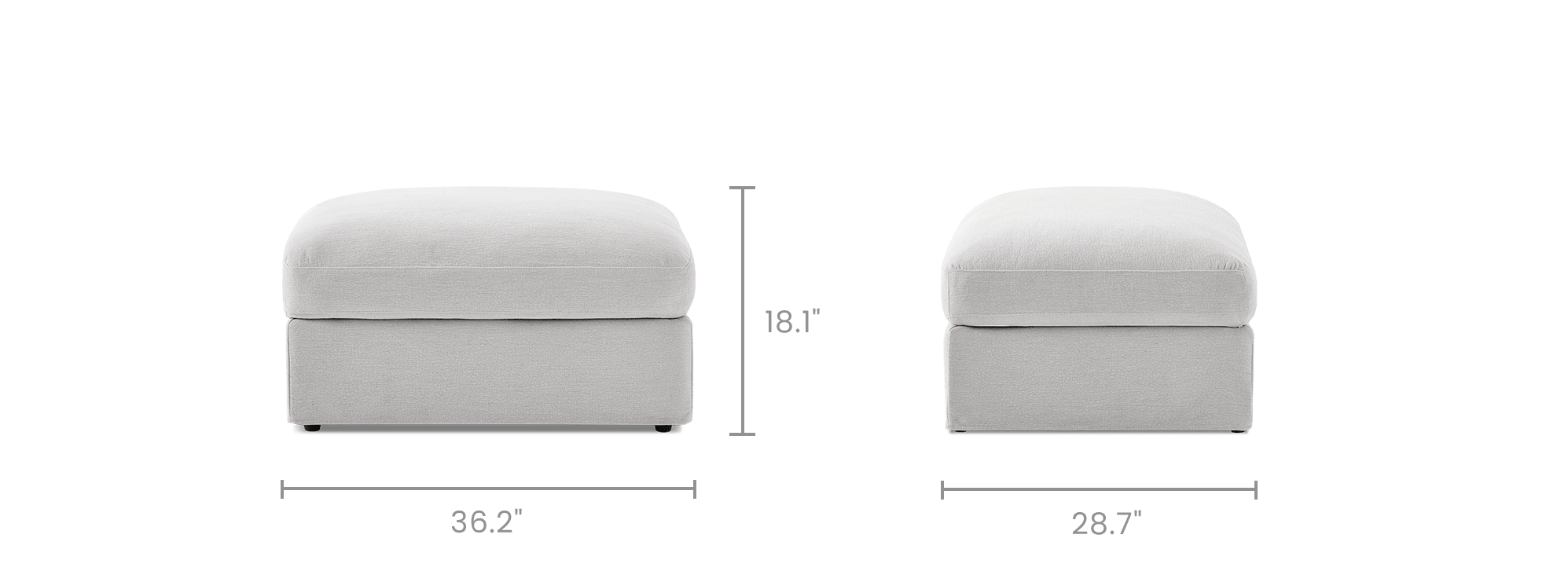 dimension of Agnes Slipcover Storage Ottoman