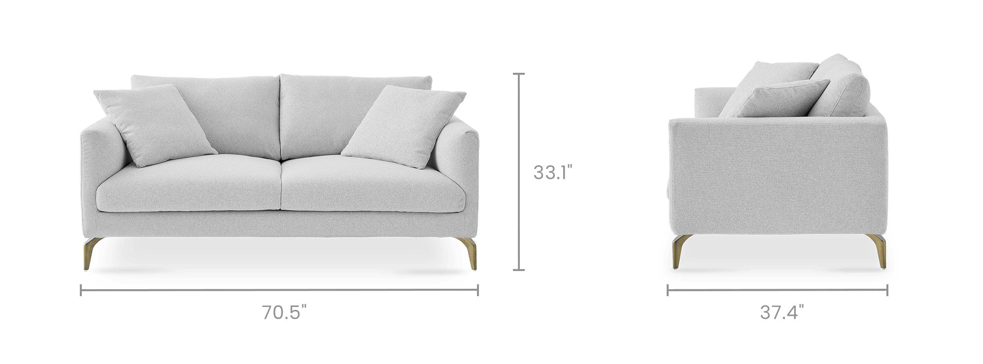 dimension of Lena Performance Fabric Loveseat