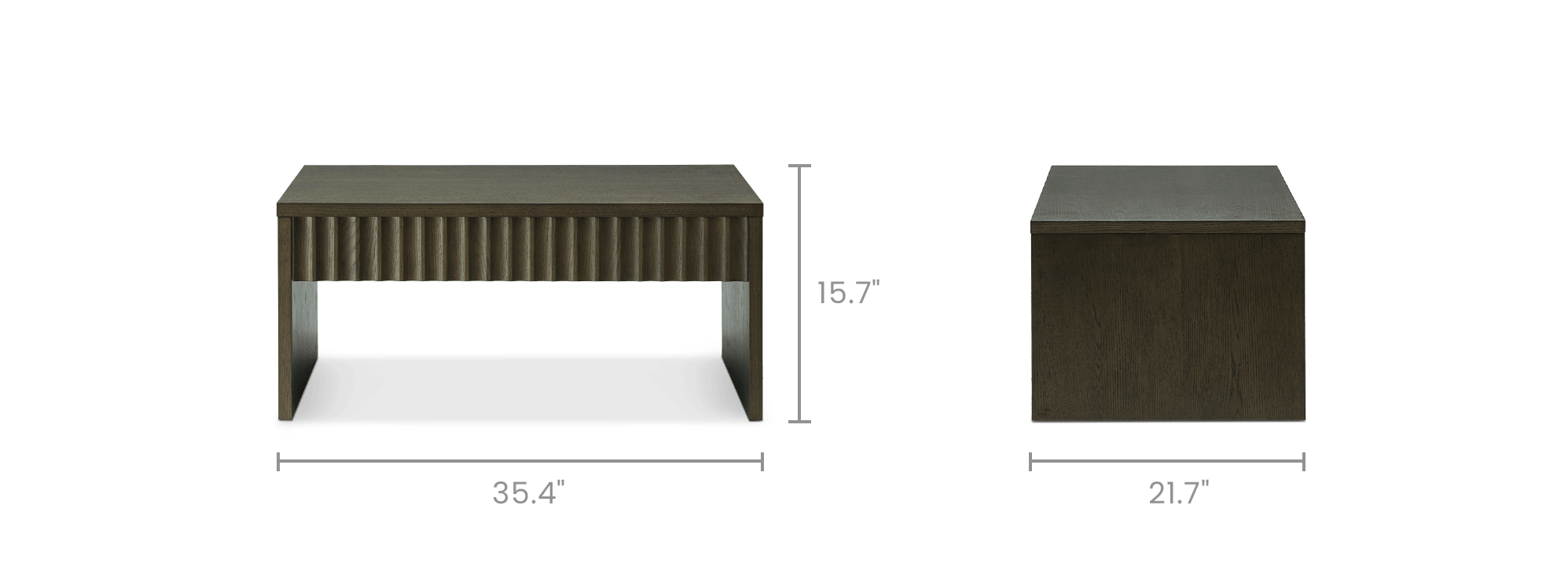 dimension of Sloane Coffee Table with Drawers
