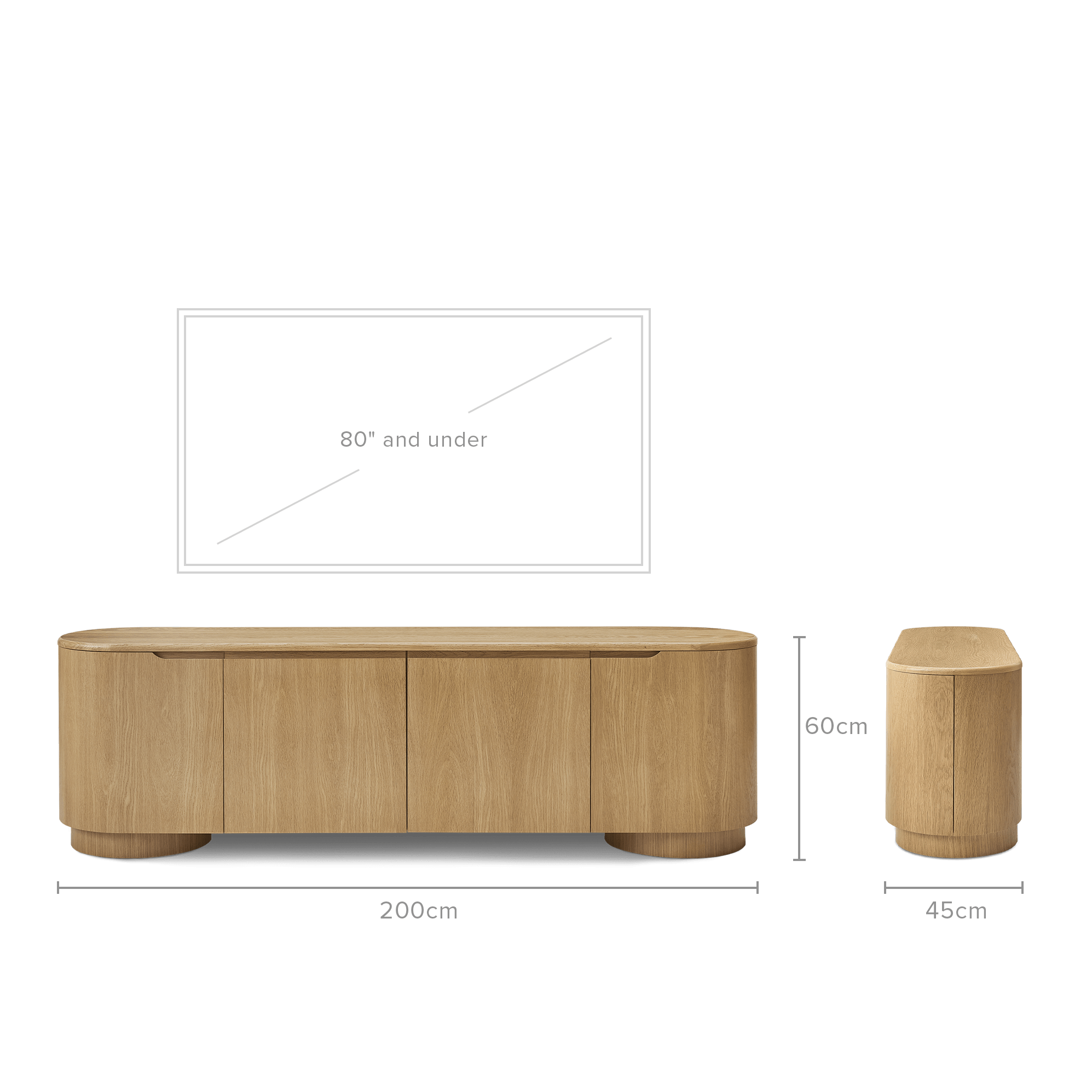 dimension of Posey TV Stand