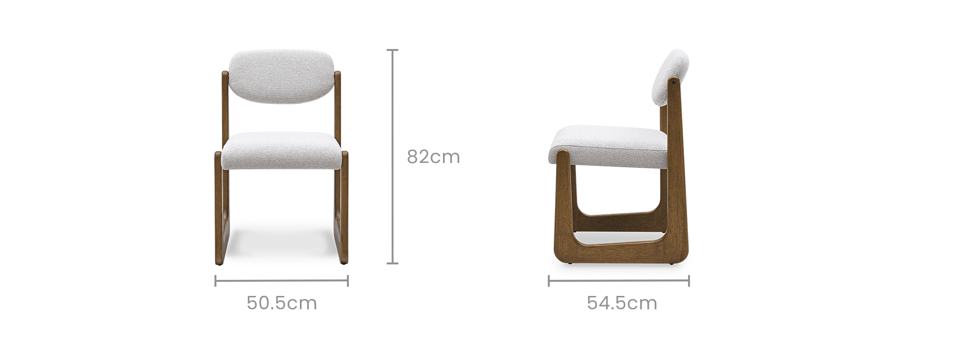 dimension of Lira Performance Fabric Dining Chair