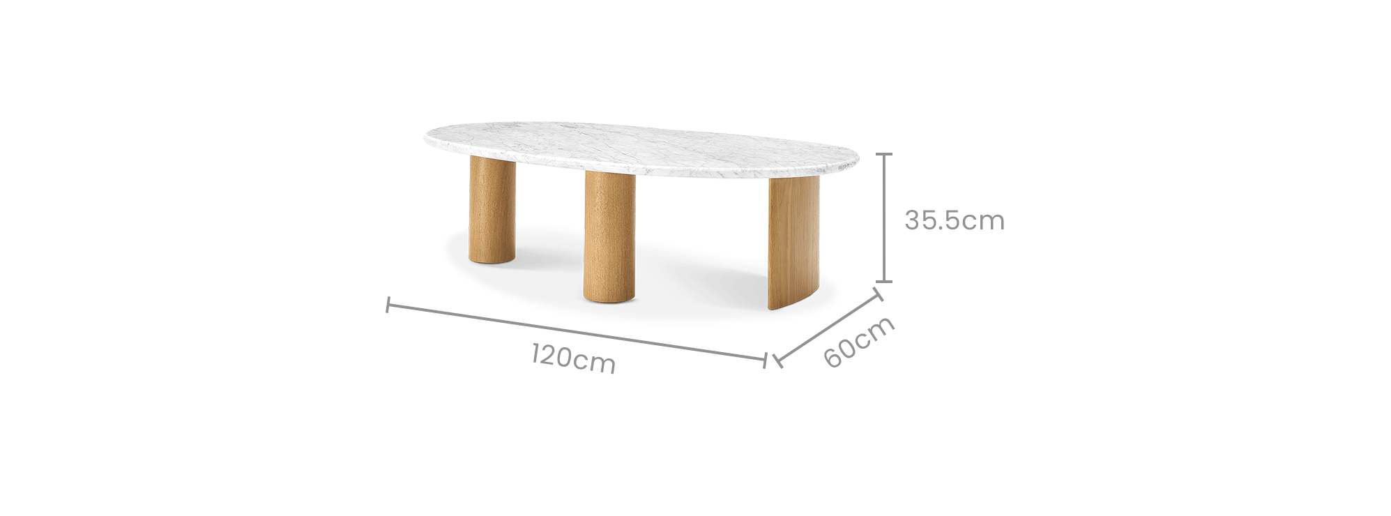dimension of Lavine Marble Coffee Table